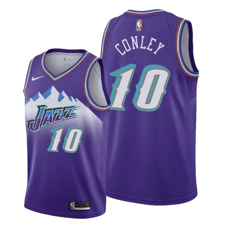 NBA Men Utah Jazz Purple Snow Mountain #10 CONLEY Jersey High Quality Name and Number Print - leoleo123123