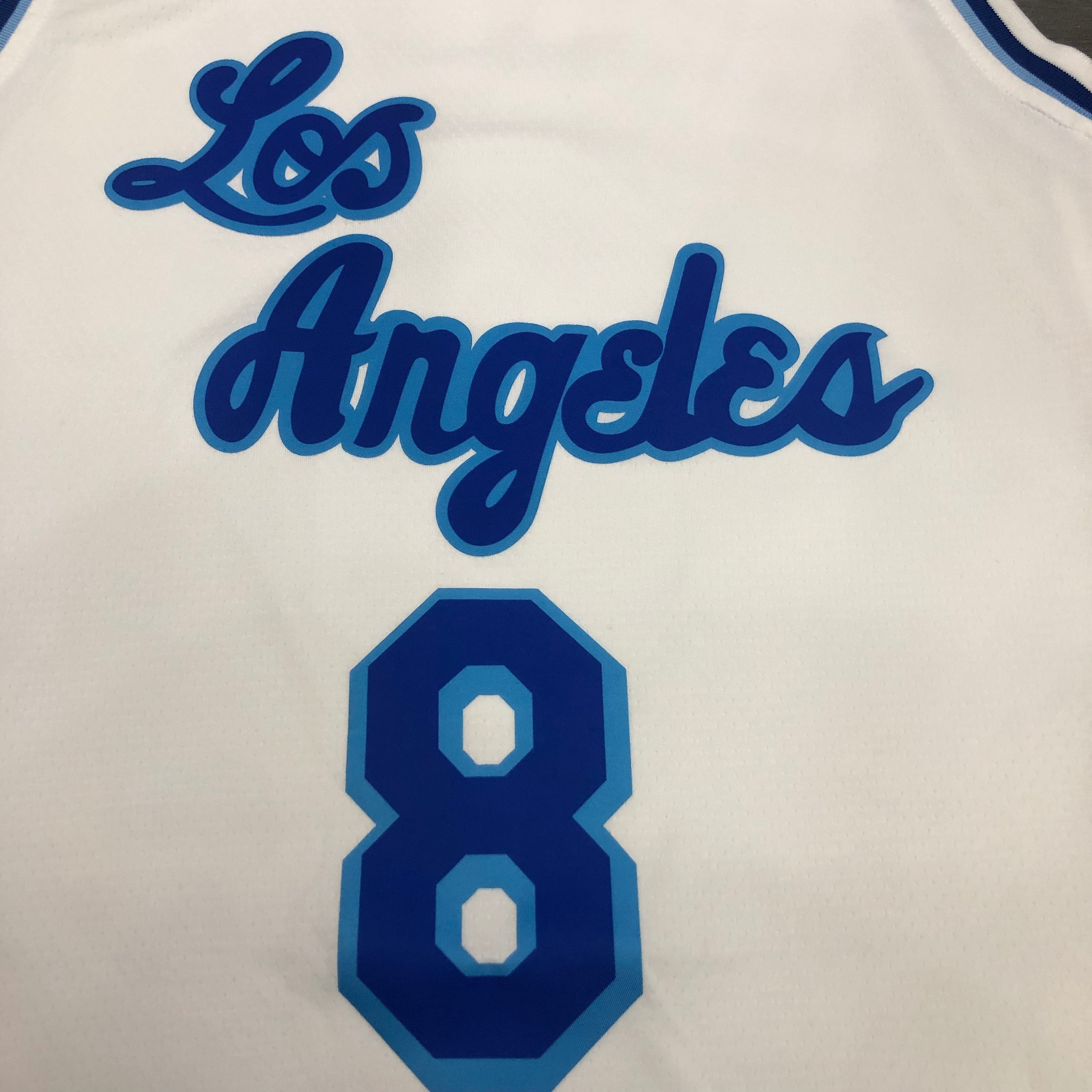 NBA Men Los Angeles Lakers Retro in Latin #8 BRYANT white Round Neck Jersey High Quality Name and Number Print - leoleo123123