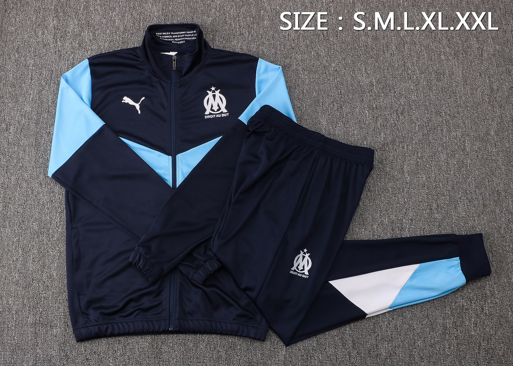 21-22 Marseille Dark Blue Jacket Tracksuit Thai Quality - leoleo123123