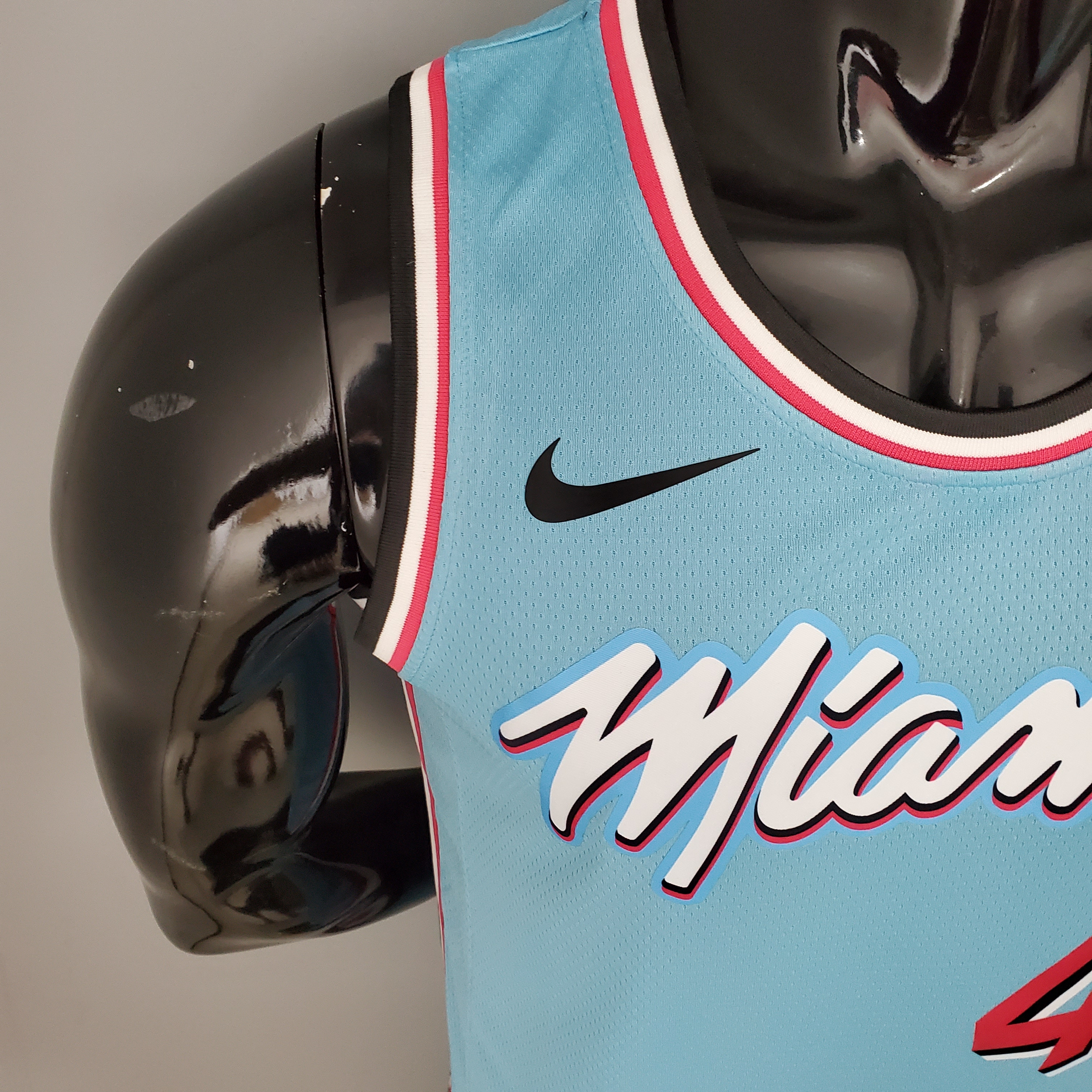 NBA Men Miami Heat Blue City #4 OLADIPO Jersey High Quality Name and Number Print - leoleo123123