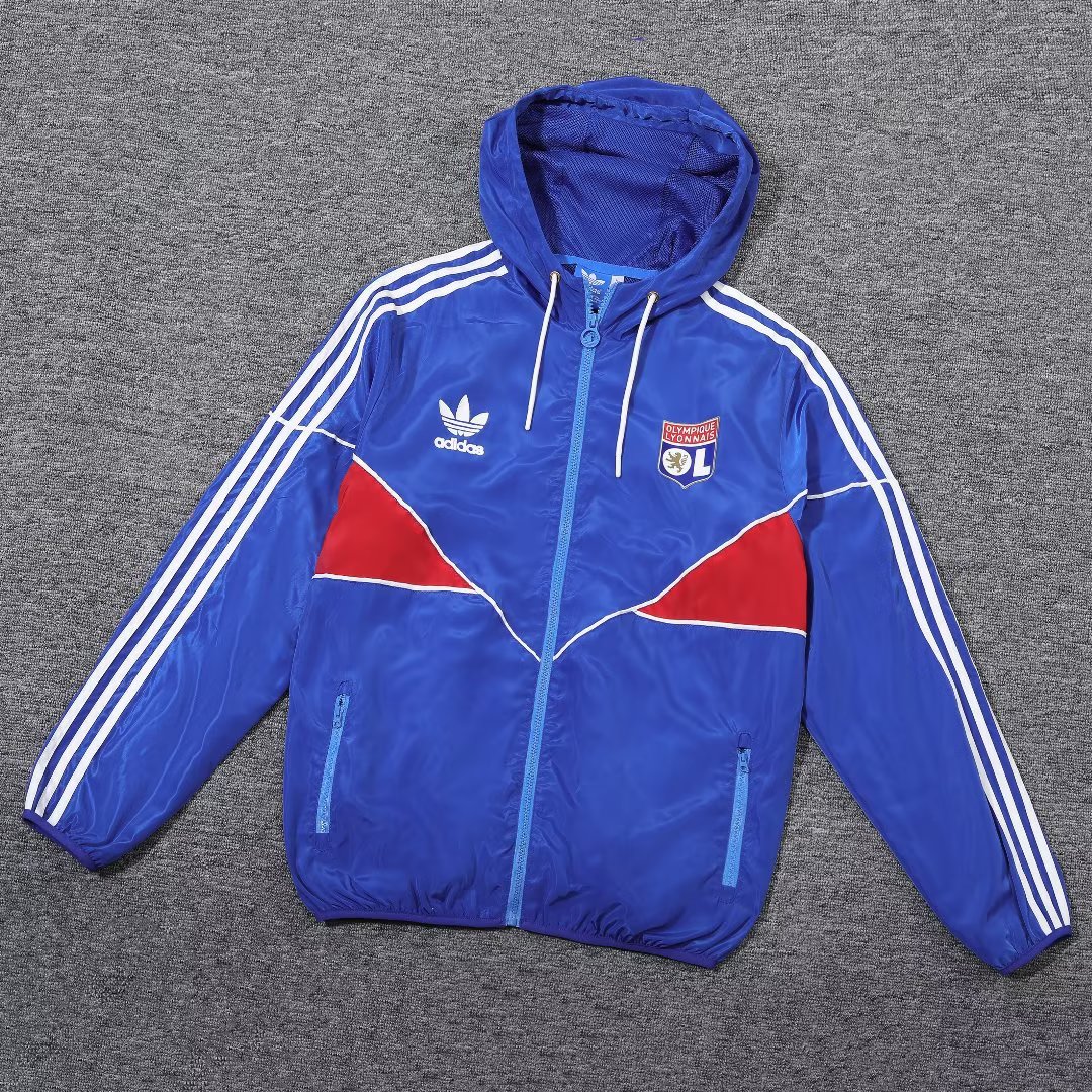 23/24 Lyon Blue Windbreaker Jacket 1:1 Quality - leoleo123123