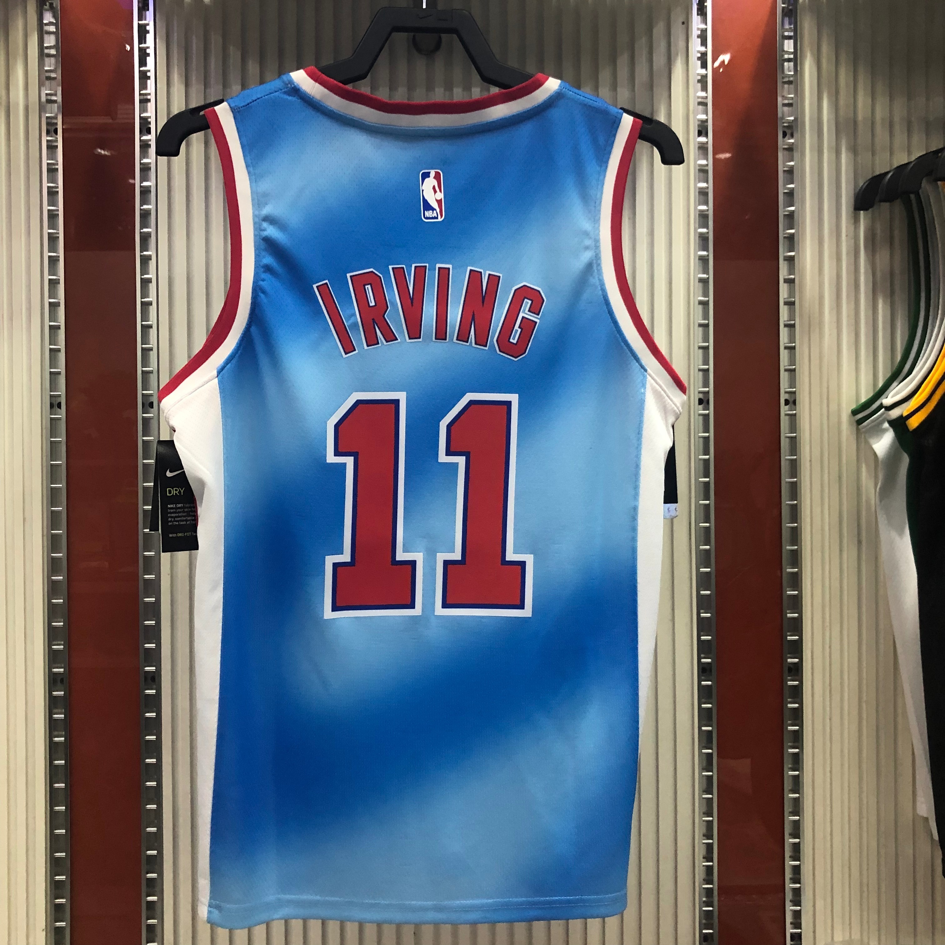 NBA Men Season 2021 Brooklyn Nets Blue Retro #11 IRVING Jersey High Quality Name and Number Print - leoleo123123