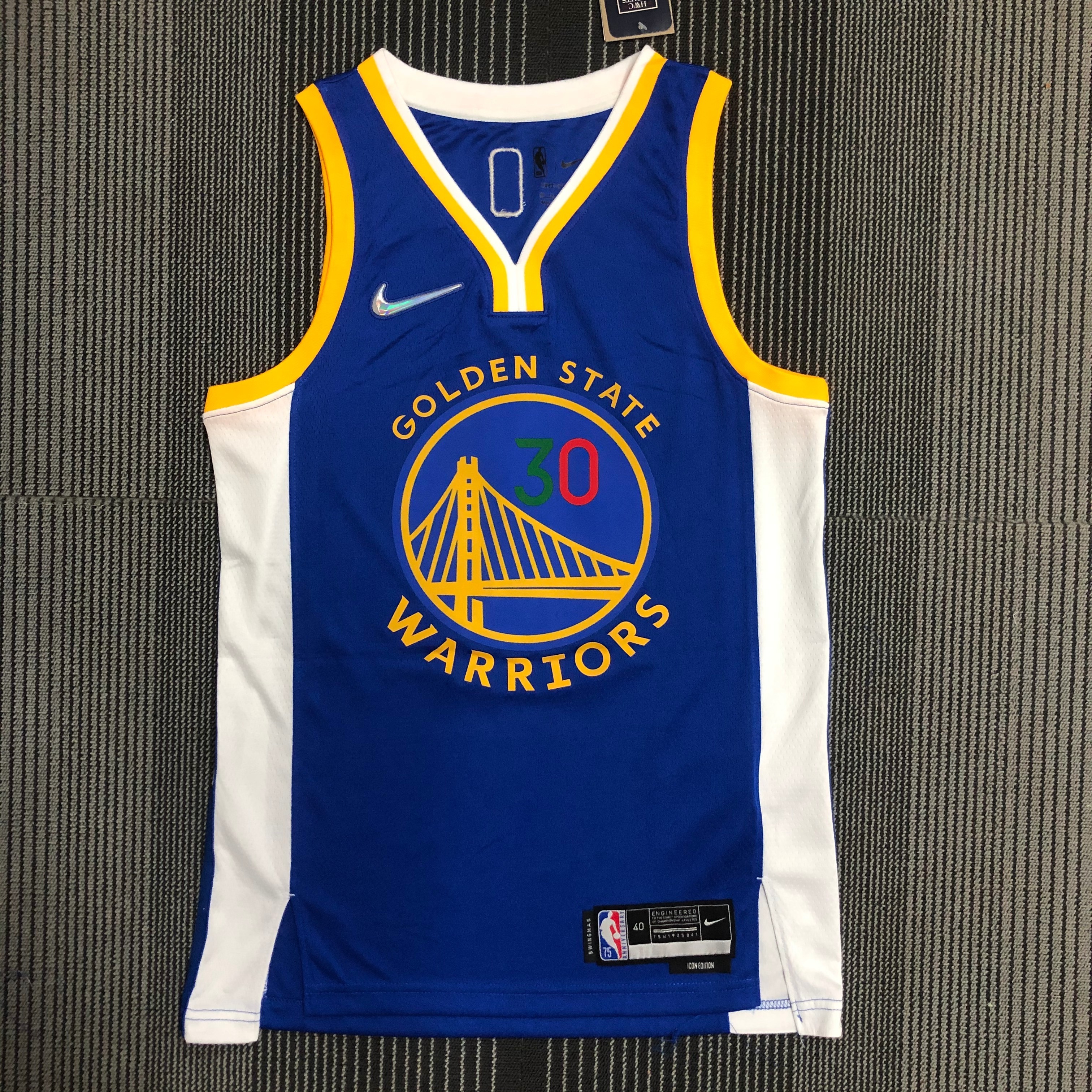 NBA Men 75th Anniversary Season 2022 Golden State Warriors Mexico Version Blue #30 CURRY Jersey High Quality Name and Number Print - leoleo123123