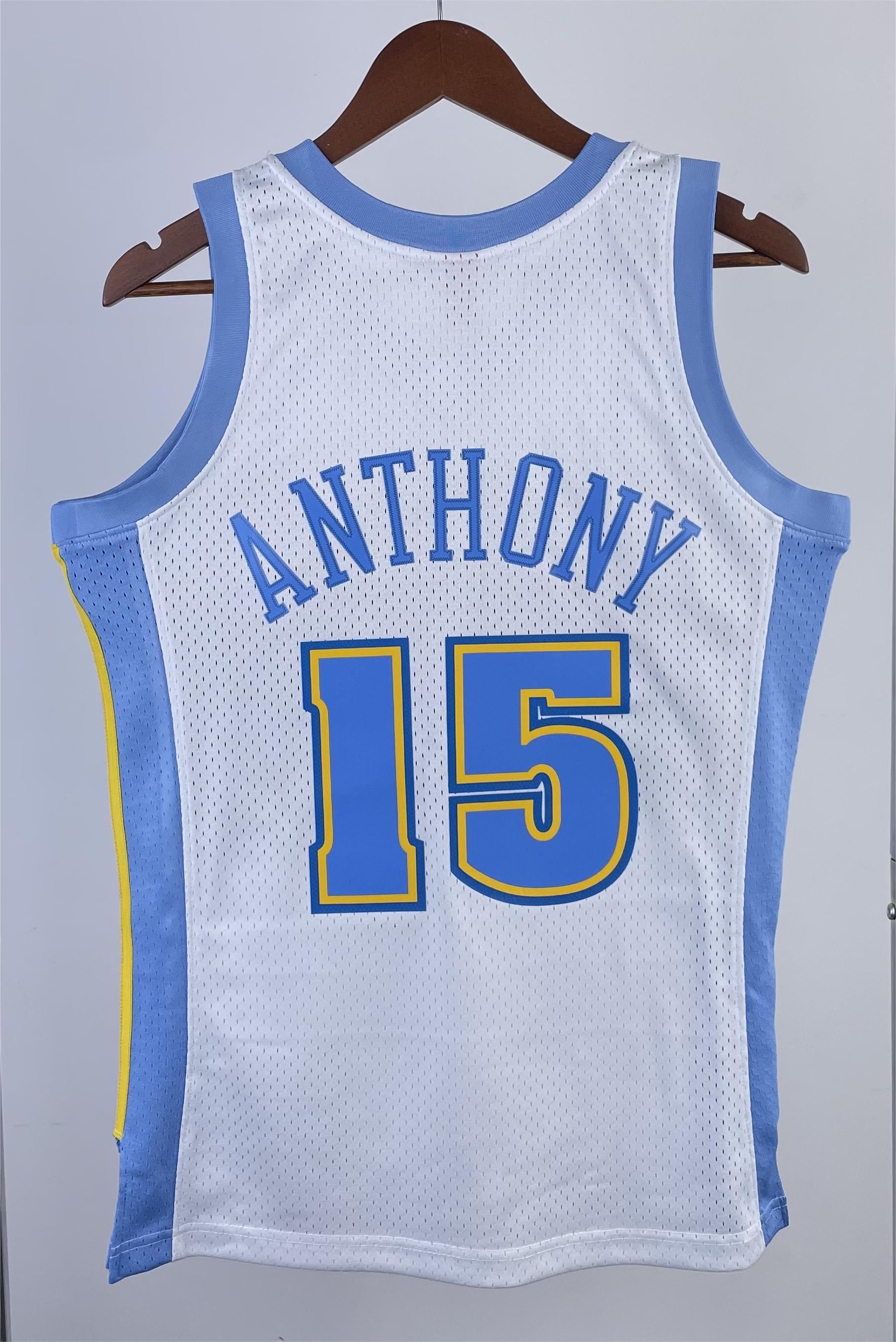NBA Men Season 06-07 Denver Nuggets White #15 ANTHONY Jersey High Quality Name and Number Print - leoleo123123