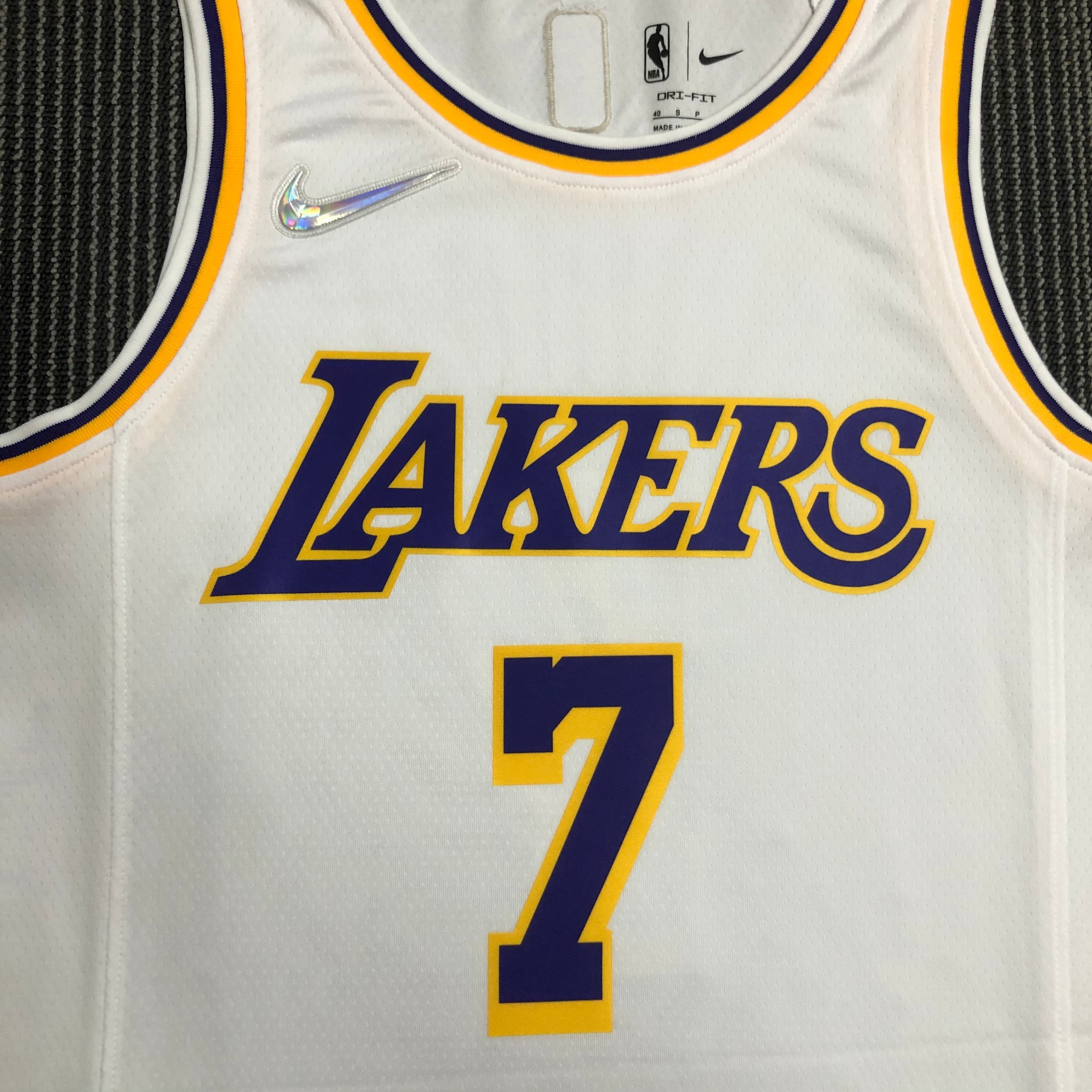 NBA 75th Anniversary Los Angeles Lakers White Round Neck #7 ANTHONY Jersey High Quality Name and Number Print - leoleo123123