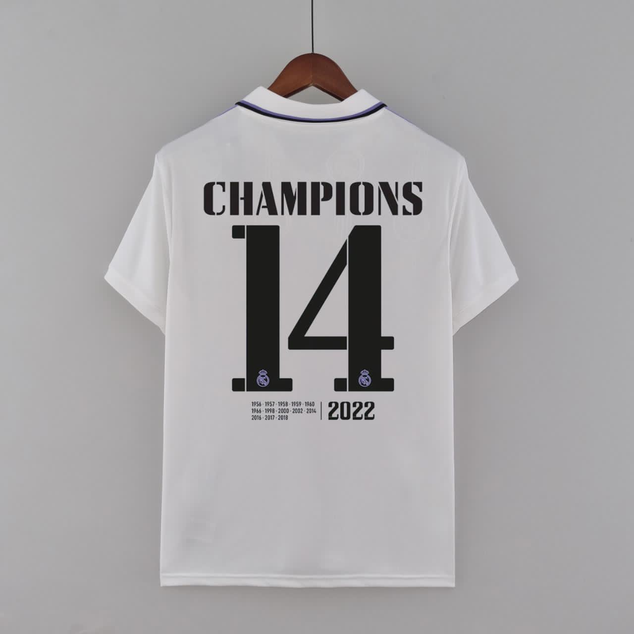 22/23 Real Madrid Home Jersey With Champions 14 Player Version - leoleo123123