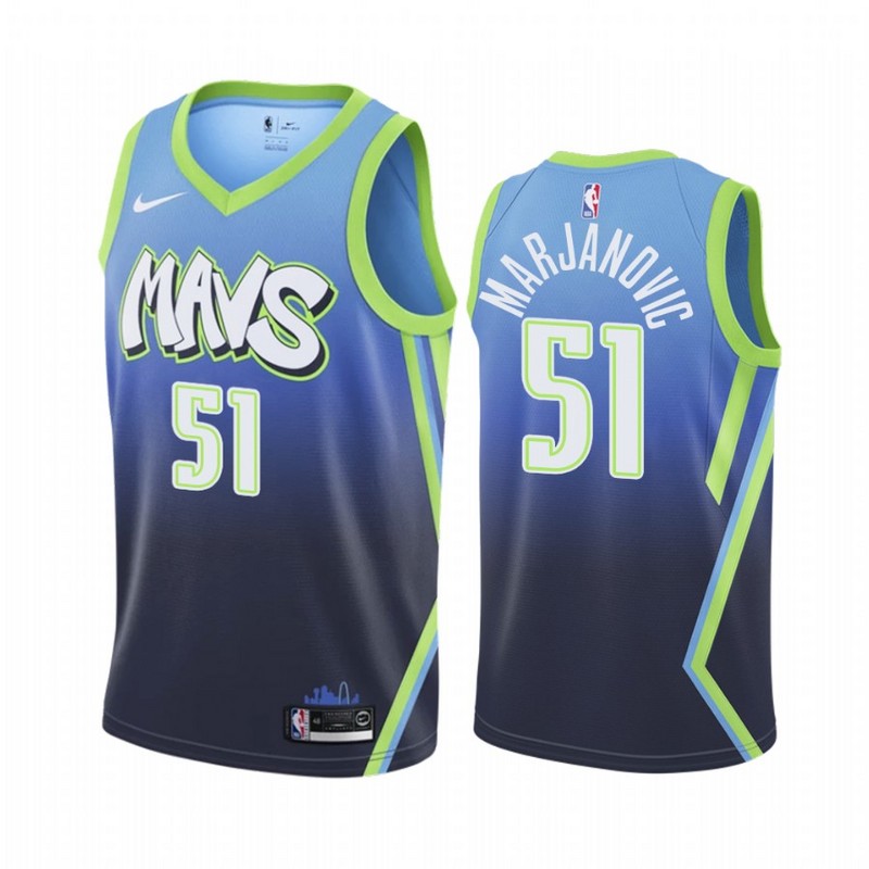 NBA Men Dallas Mavericks Gradient Blue #51 MARJANOVIC Jersey High Quality Name and Number Print - leoleo123123