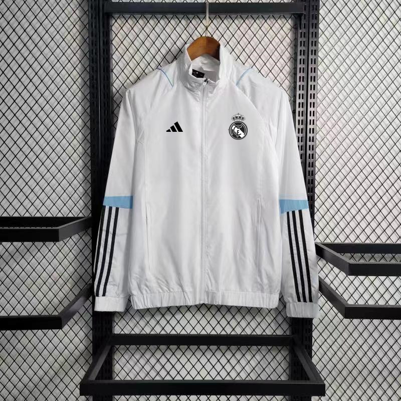 2023 Real Madrid White Windbreaker Jacket Thai Quality - leoleo123123