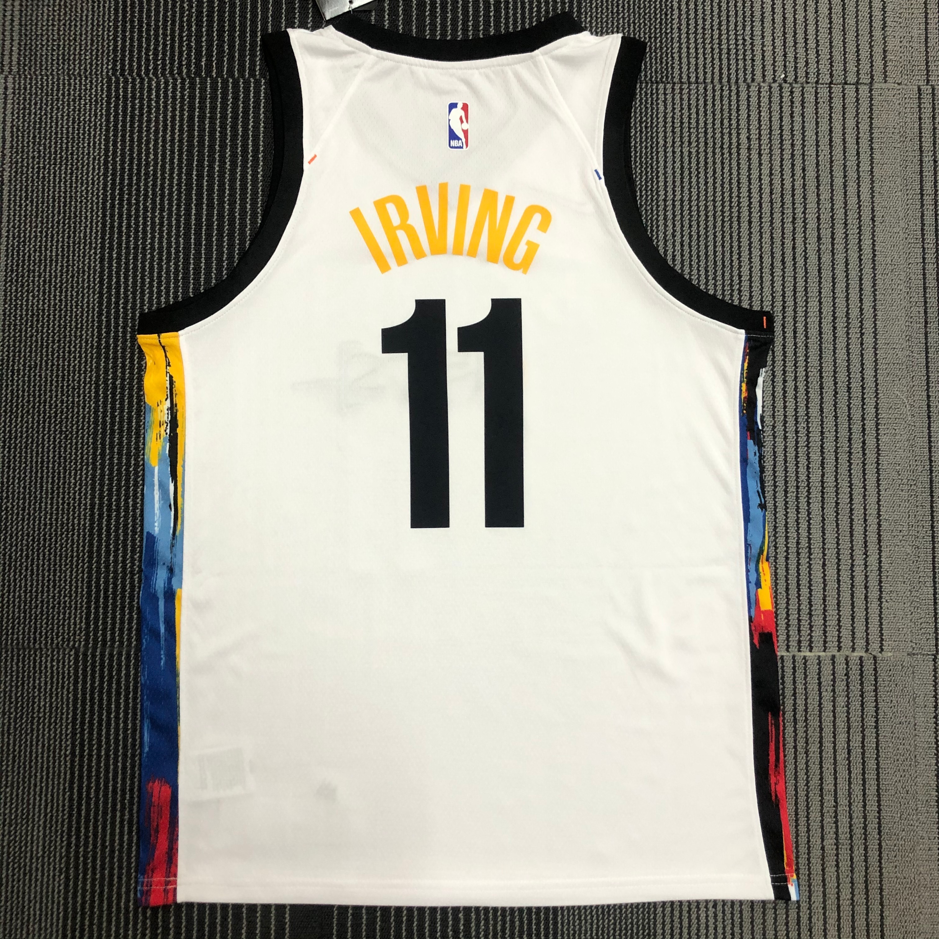 NBA Men Season 2021 Brooklyn Nets White City #11 IRVING Jersey High Quality Name and Number Print - leoleo123123
