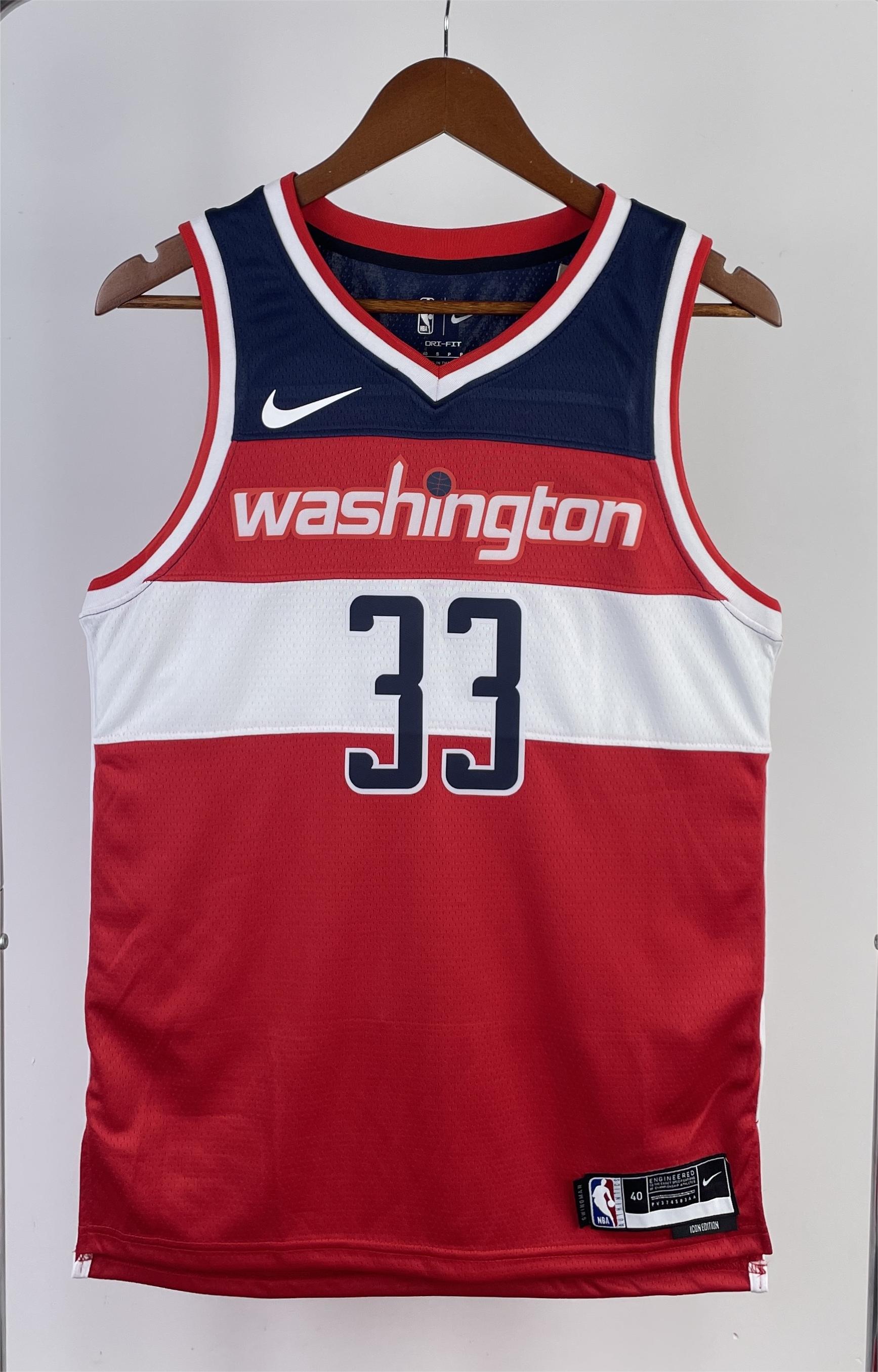 NBA Men 2023 Washington Wizards Red #33 KUZMA Jersey High Quality Name and Number Print - leoleo123123