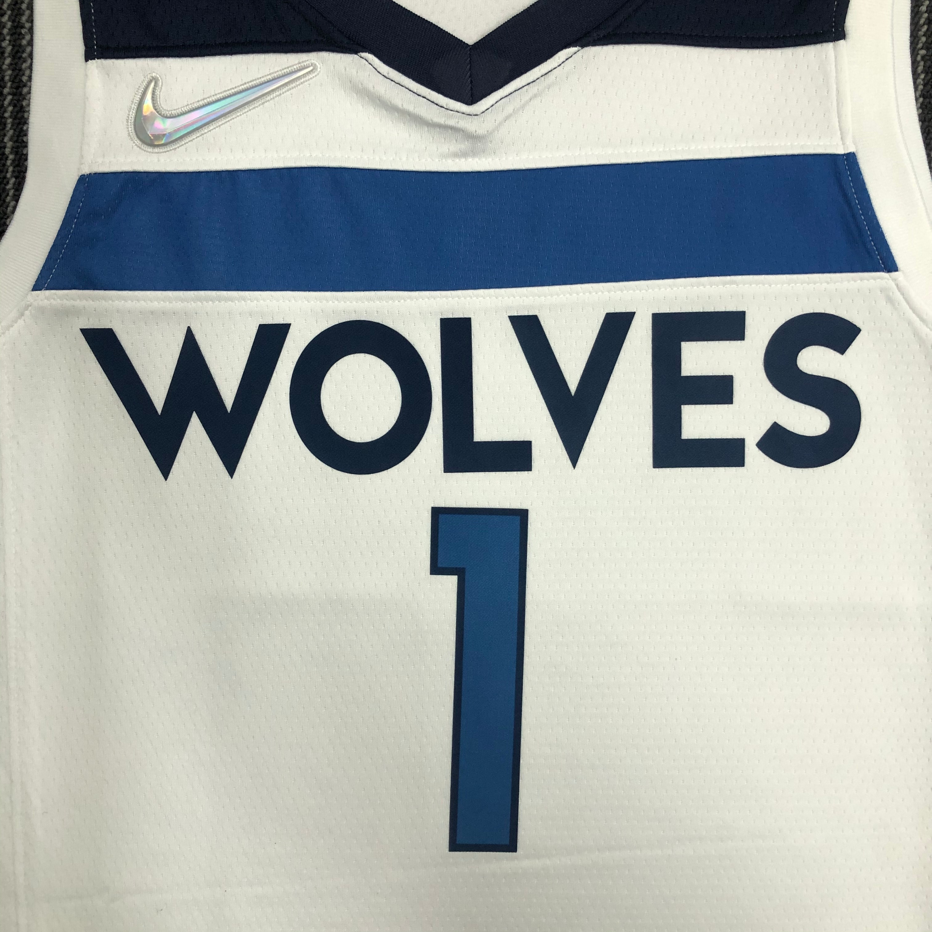 NBA Men 75th Anniversary Minnesota Timberwolves White #1 EDWARDS Jersey High Quality Name and Number Print - leoleo123123