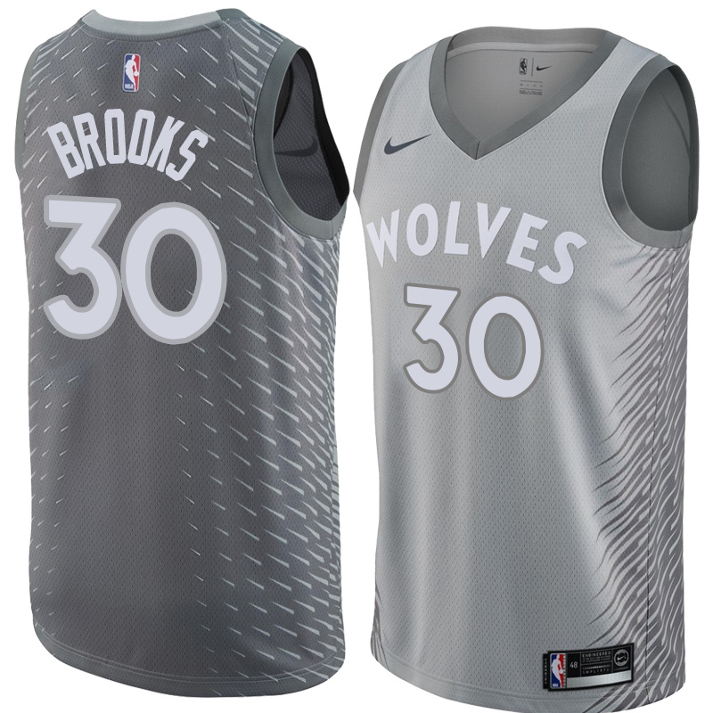 NBA Men Minnesota Timberwolves Grey City #30 BROOKS Jersey High Quality Name and Number Print - leoleo123123