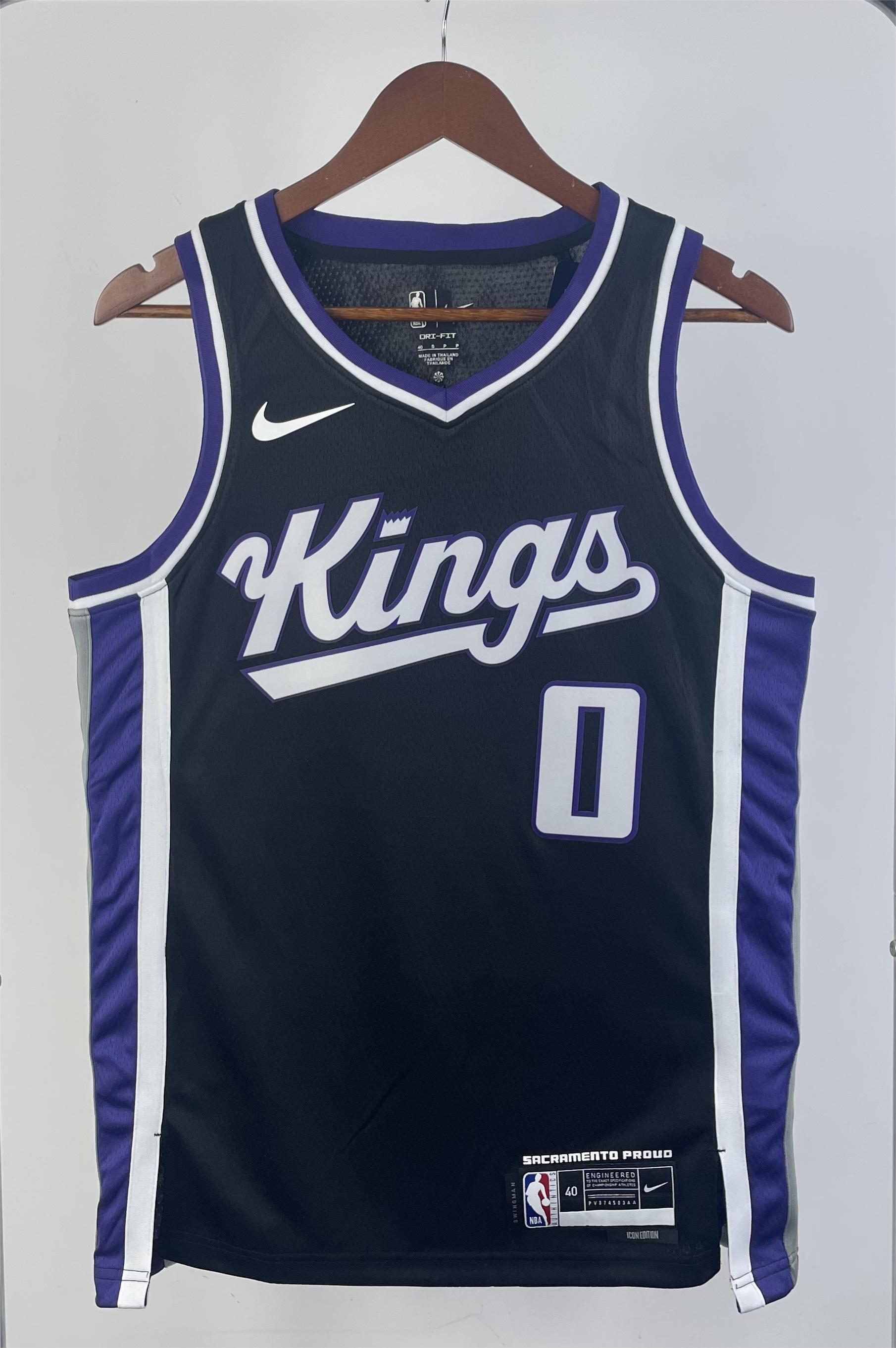 NBA Men 2024 Sacramento Kings Black #0 MONK Jersey High Quality Name and Number Print - leoleo123123