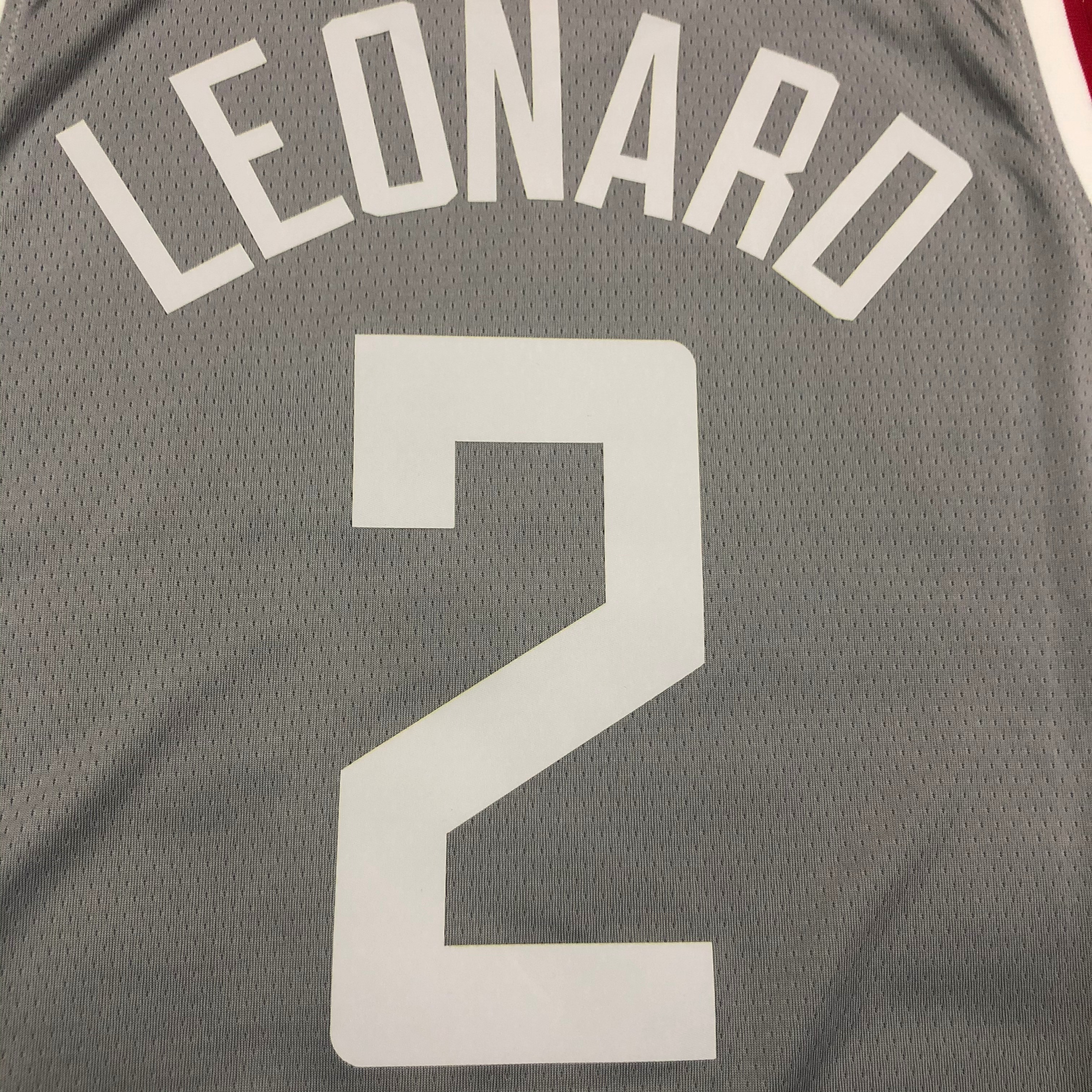 NBA Season 2021 Men Los Angeles Clippers Grey Awarding Version #2 LEONARD Jersey High Quality Name and Number Print - leoleo123123