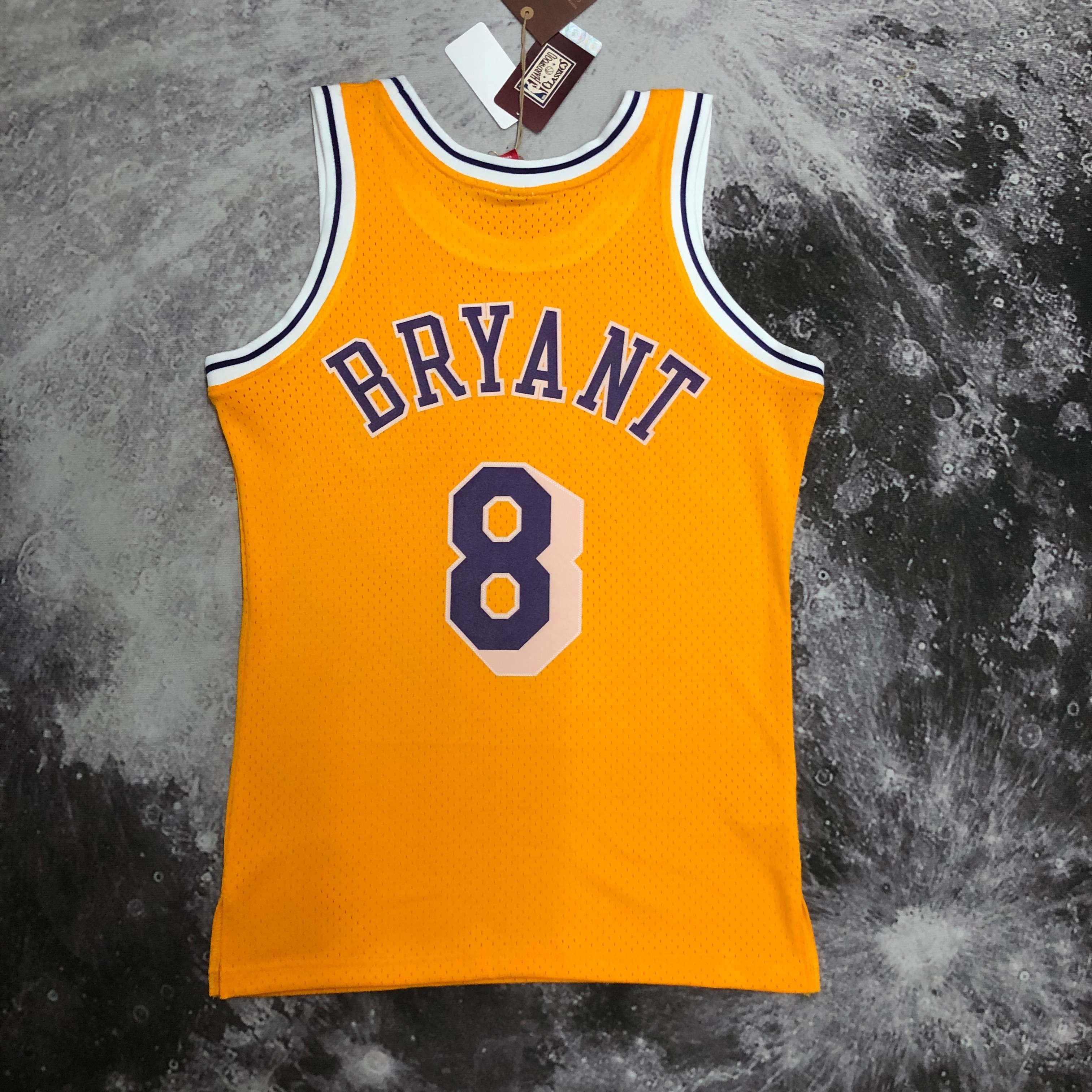 NBA Men Season 96-97 Los Angeles Lakers Yellow #8 BRYANT Jersey High Quality Name and Number Print - leoleo123123