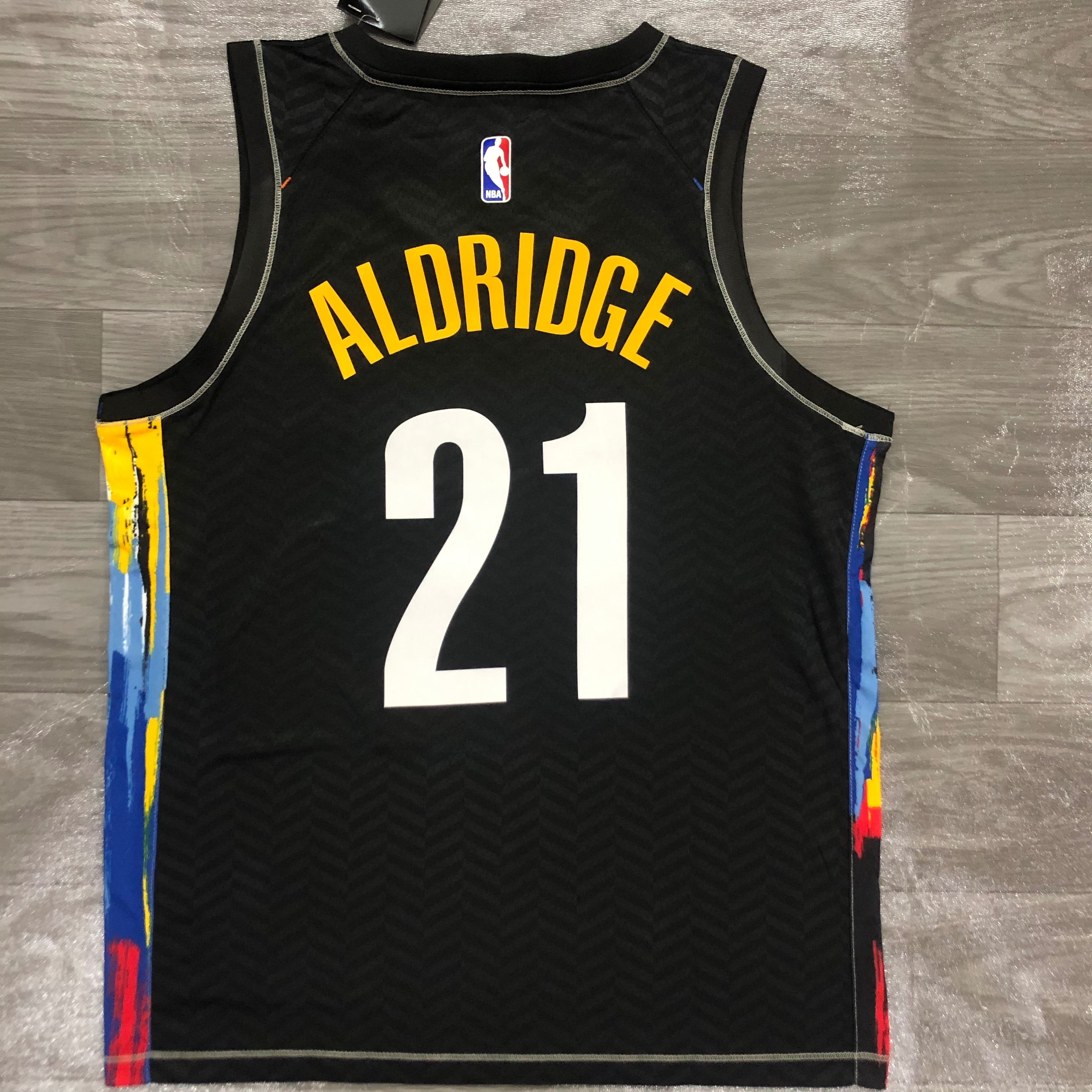 NBA Men Season 2021 Brooklyn Nets Black City #21 ALDRIDGE Jersey High Quality Name and Number Print - leoleo123123