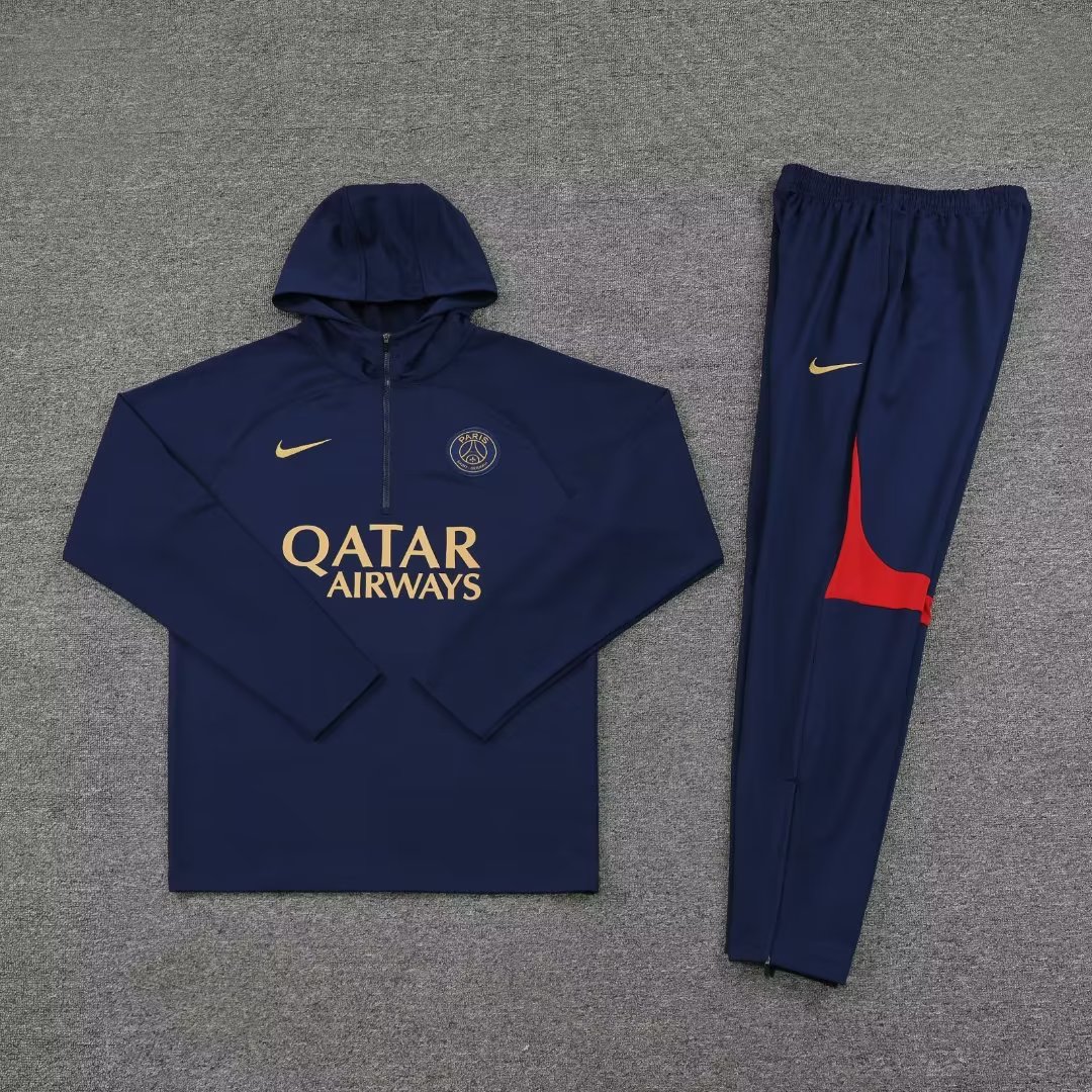 23/24 PSG Dark Blue Sweater Tracksuit Thai Quality - leoleo123123