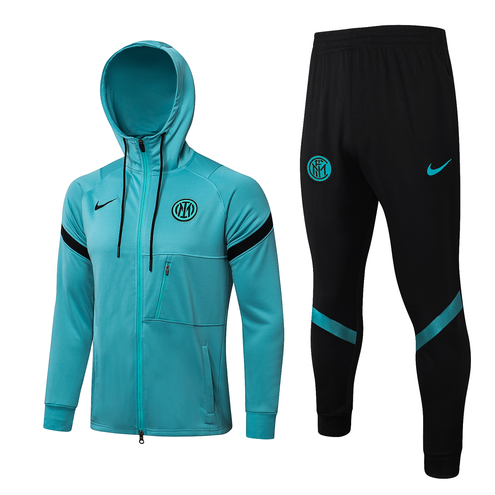 21/22 Inter Milan Sea Blue Jacket Tracksuit with Cap Thai Quality - leoleo123123