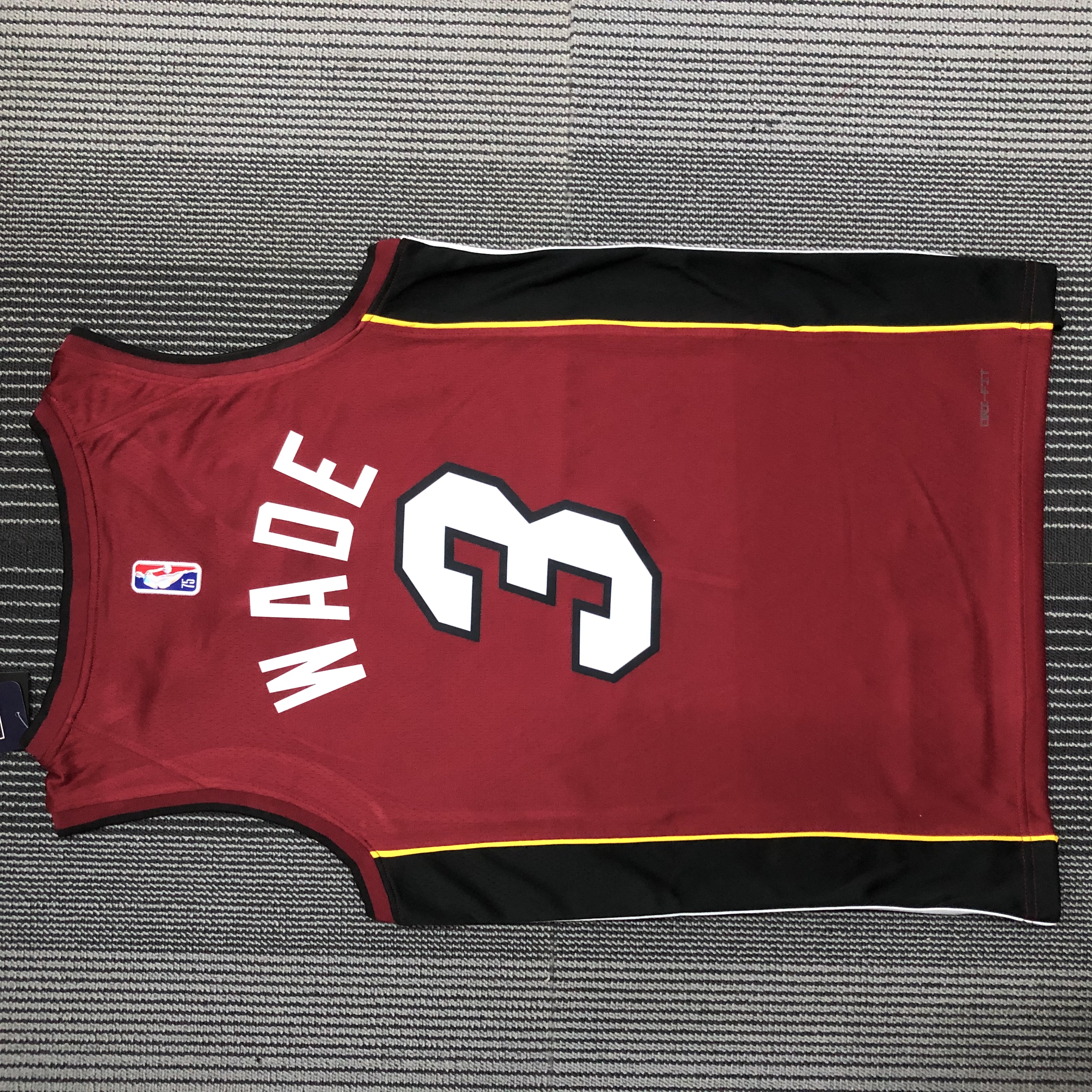 NBA Men 75th Anniversary Miami Heat Red #3 WADE Jersey High Quality Name and Number Print - leoleo123123