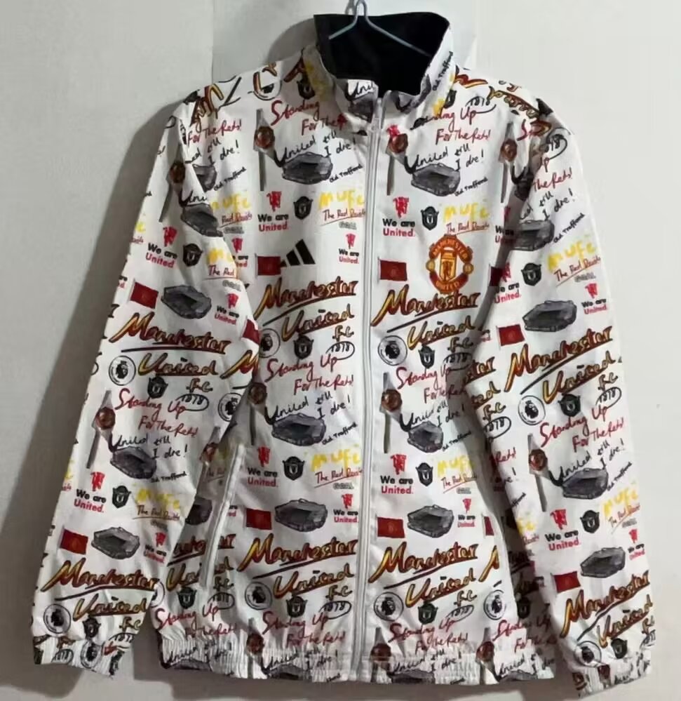 23/24 Man Unied Windbreaker Jacket two-sided Jacket Thai Quality - leoleo123123