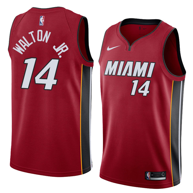 NBA Men Miami Heat Red #14 WALTON JR. Jersey High Quality Name and Number Print - leoleo123123