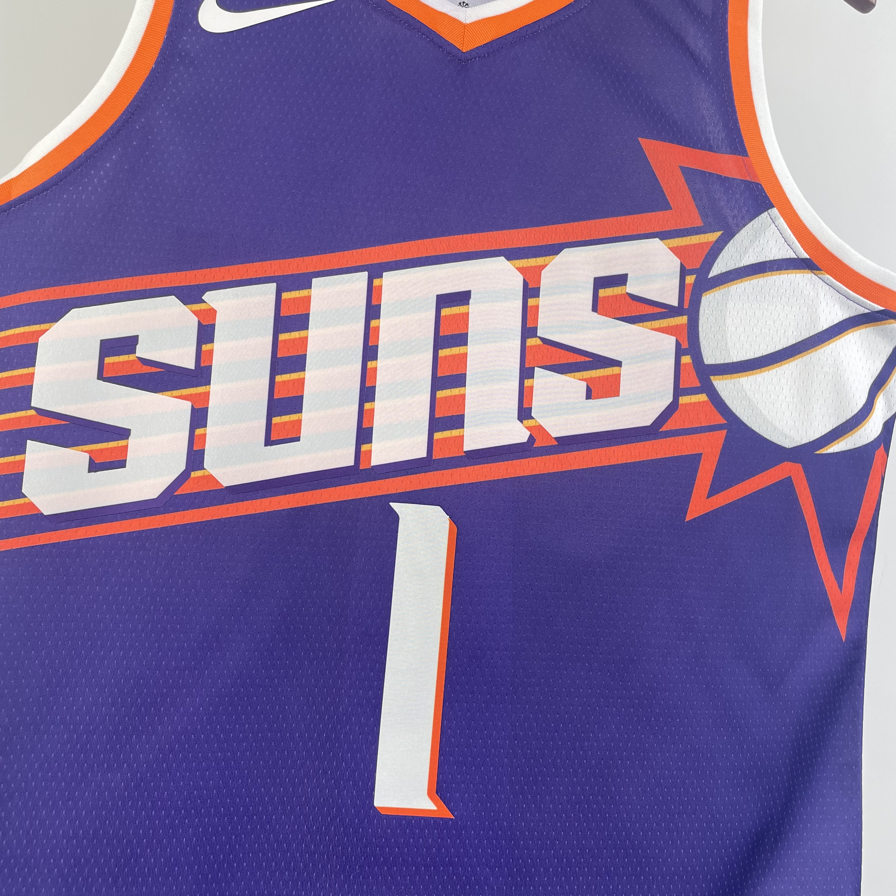 NBA Men 2024 Phoenix Suns Purple #1 BOOKER Jersey High Quality Name and Number Print - leoleo123123