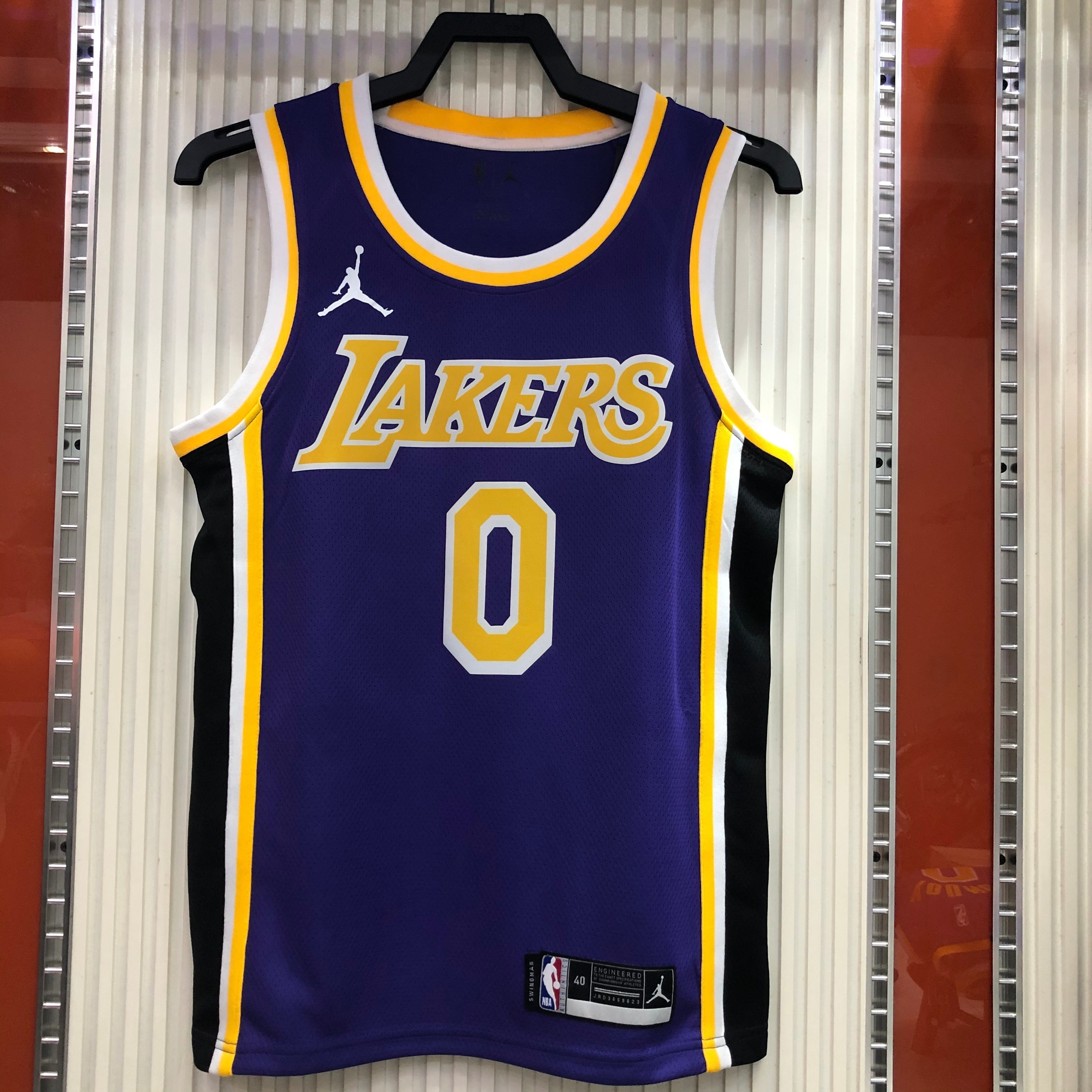 NBA Men Season 2021 Los Angeles Lakers #0 KUZMA Purple Round Neck with Jordan logo Jersey High Quality Name and Number Print - leoleo123123