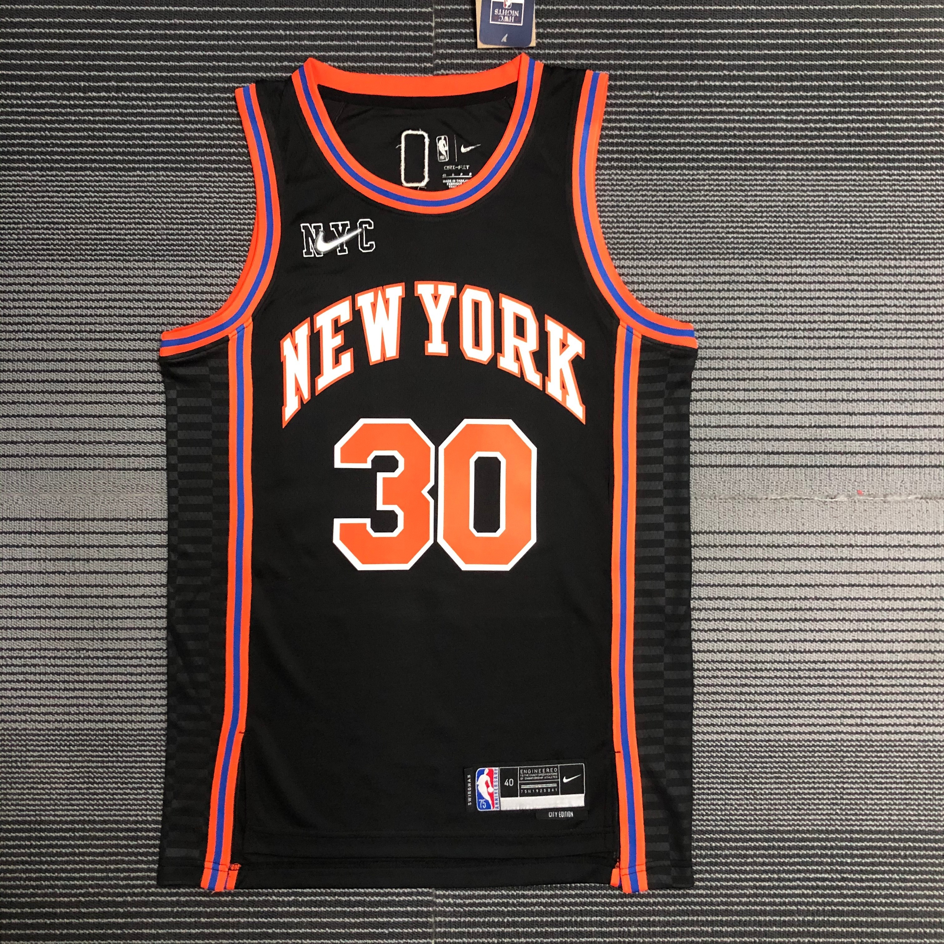 NBA Men 75th Anniversary Season 2022 New York Knicks Black #30 RANDLE Jersey High Quality Name and Number Print - leoleo123123