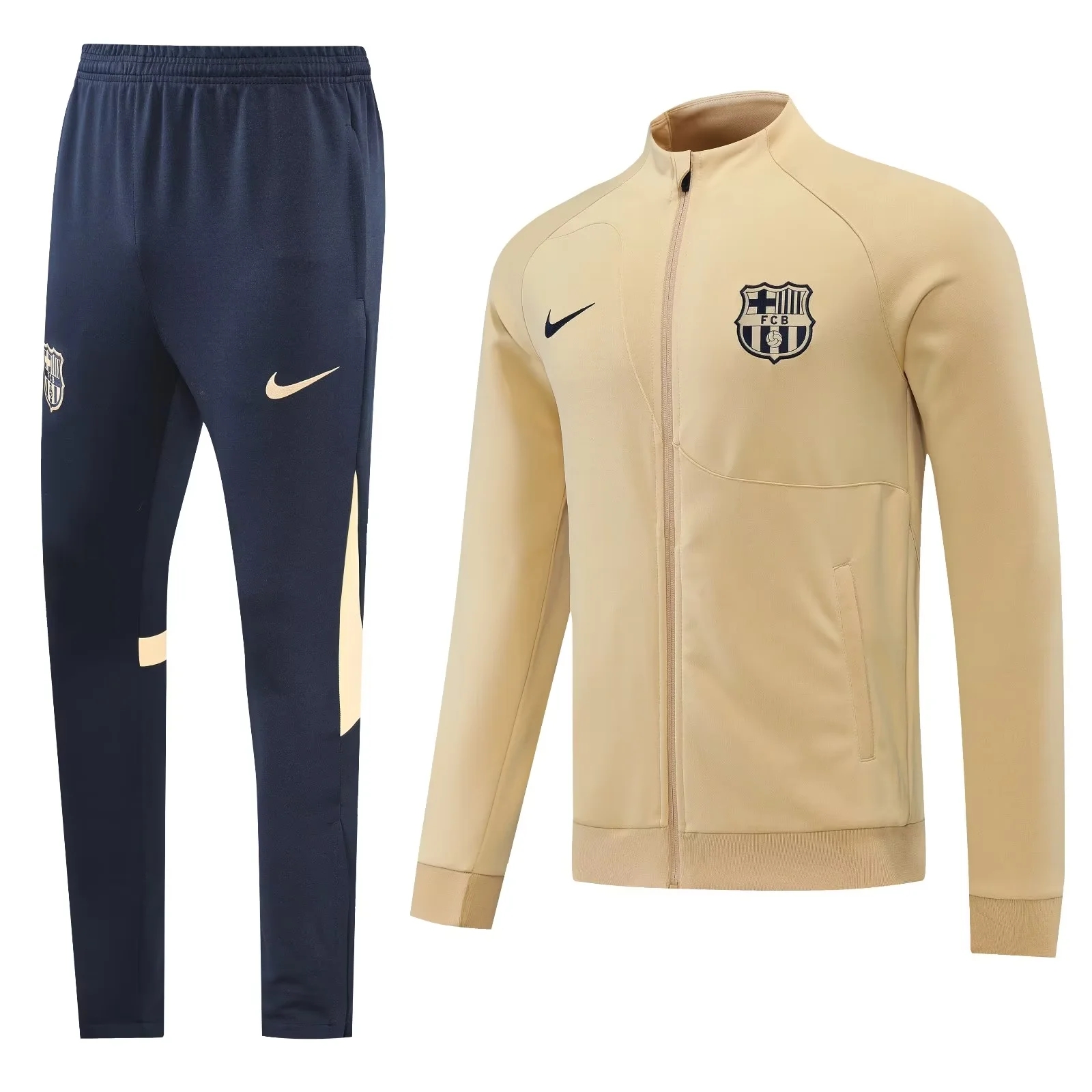 22-23 Barcelona Beige Jacket Tracksuit Thai Quality - leoleo123123
