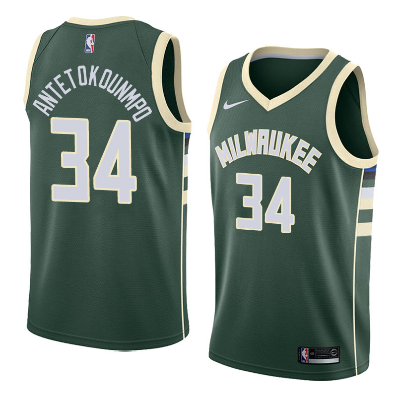 NBA Men Milwaukee Bucks Green #34 ANTETOKOUNMPO Jersey High Quality Name and Number Print - leoleo123123