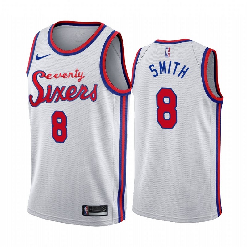 NBA Men Philadelphia 76ers 19-20 Season White #8 SMITH Jersey High Quality Name and Number Print - leoleo123123