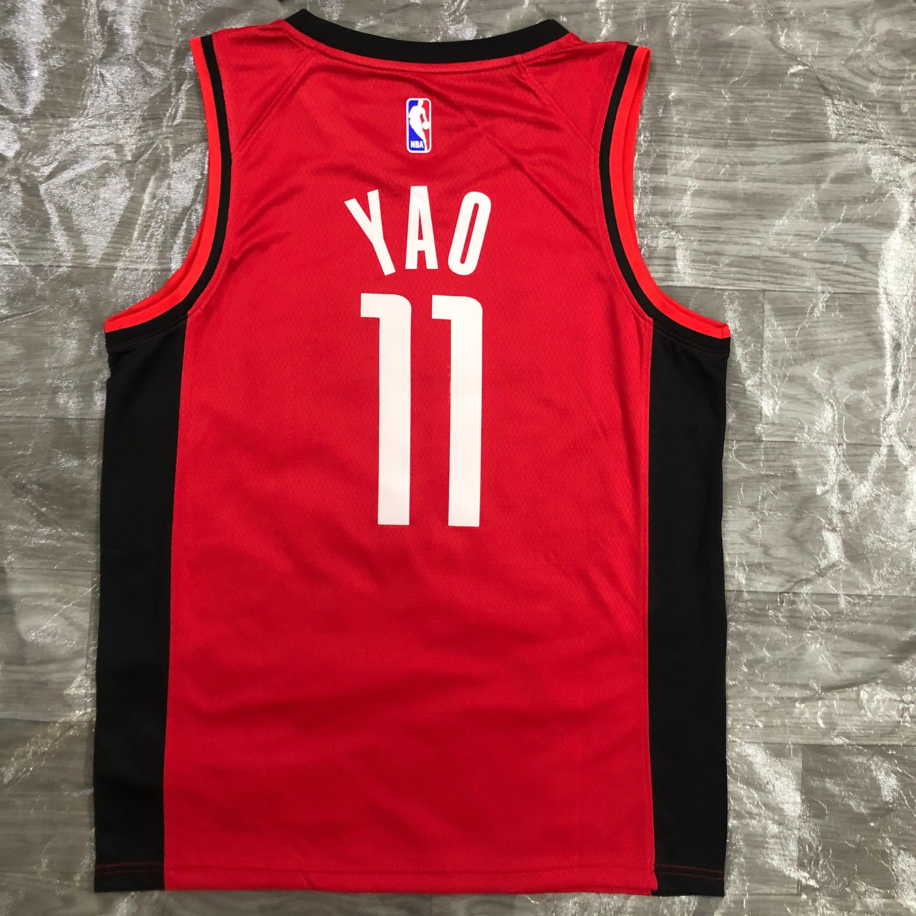 NBA Men Season 2021 Houston Rockets Red #11 YAO Jersey High Quality Name and Number Print - leoleo123123