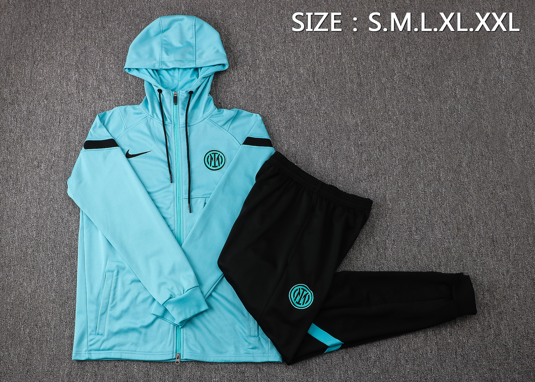21/22 Inter Milan Sea Blue Jacket Tracksuit with Cap Thai Quality - leoleo123123