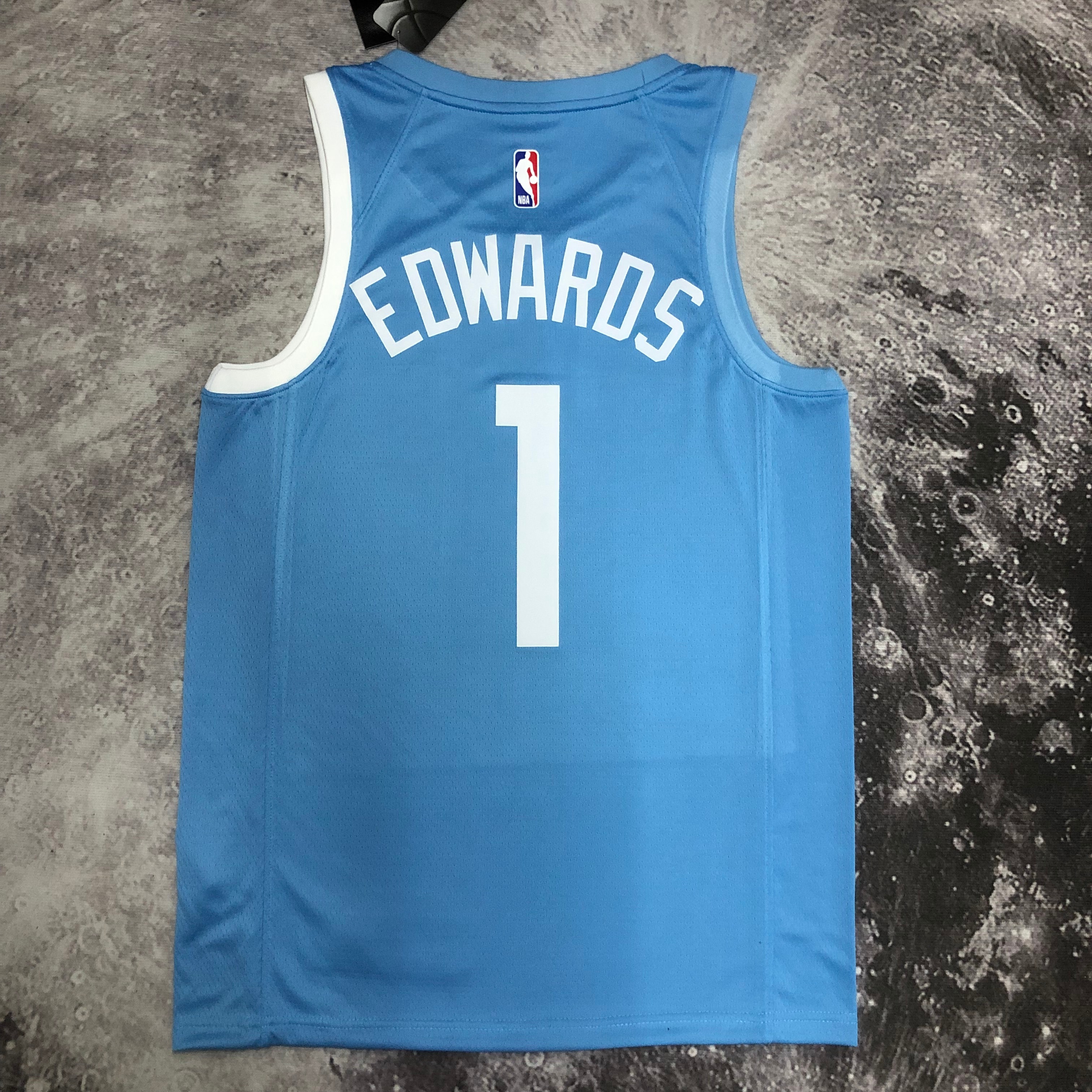 NBA Men Minnesota Timberwolves Sky Blue #1 EDWARDS Jersey High Quality Name and Number Print - leoleo123123