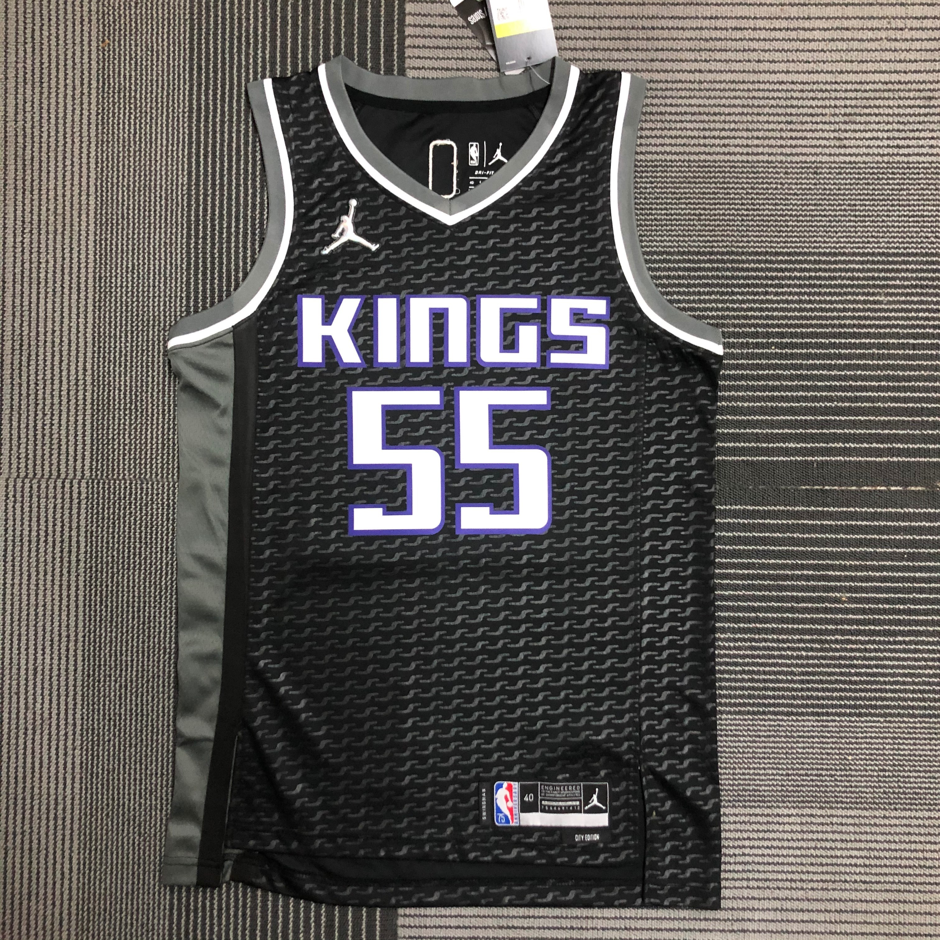 NBA Jordan Logo Sacramento Kings Black #55 WILLAMS Jersey High Quality Name and Number Print - leoleo123123