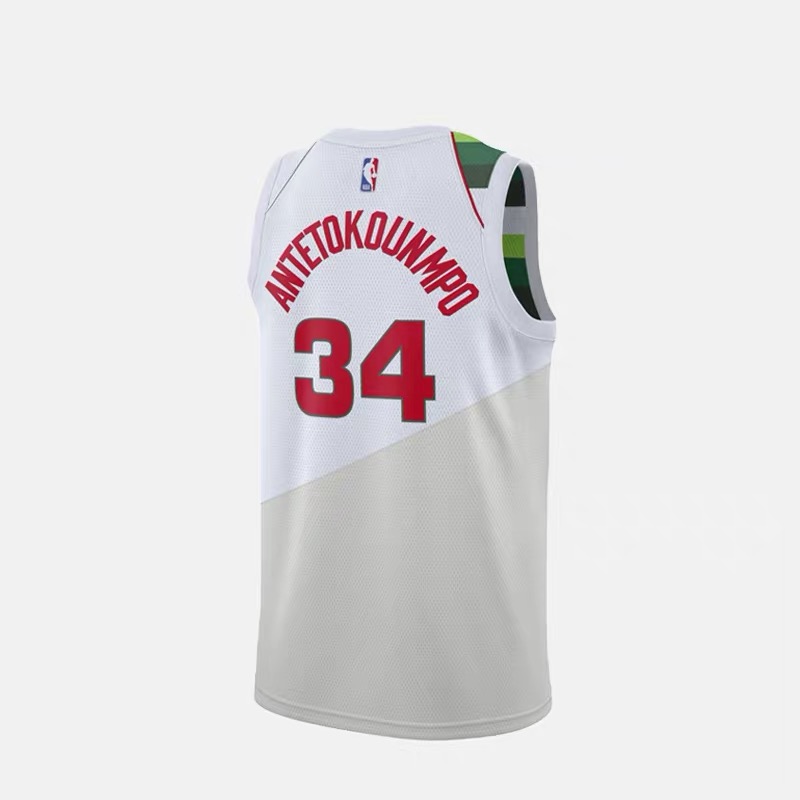 NBA Men Milwaukee Bucks Special Version White #34 ANTETOKOUNMPO Jersey High Quality Name and Number Print - leoleo123123