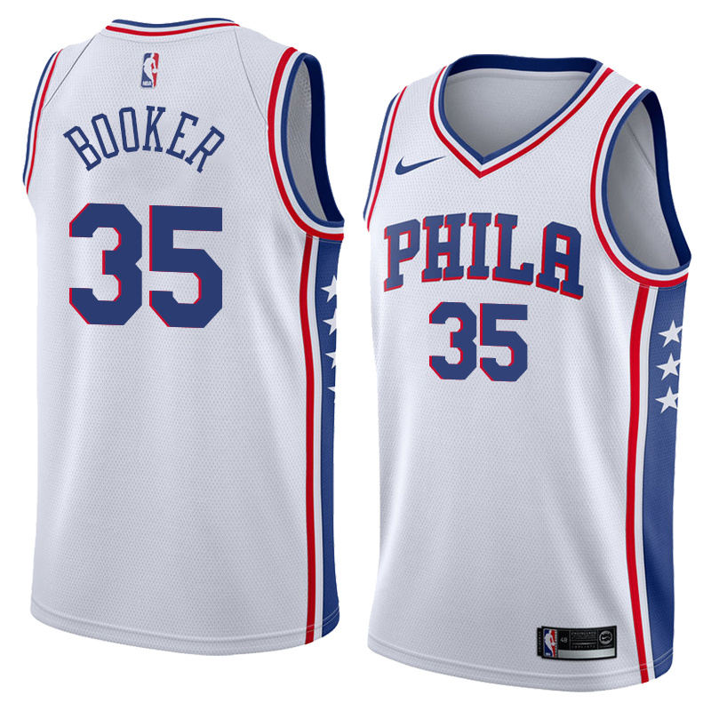 NBA Men Philadelphia 76ers White #35 BOOKER Jersey High Quality Name and Number Print - leoleo123123