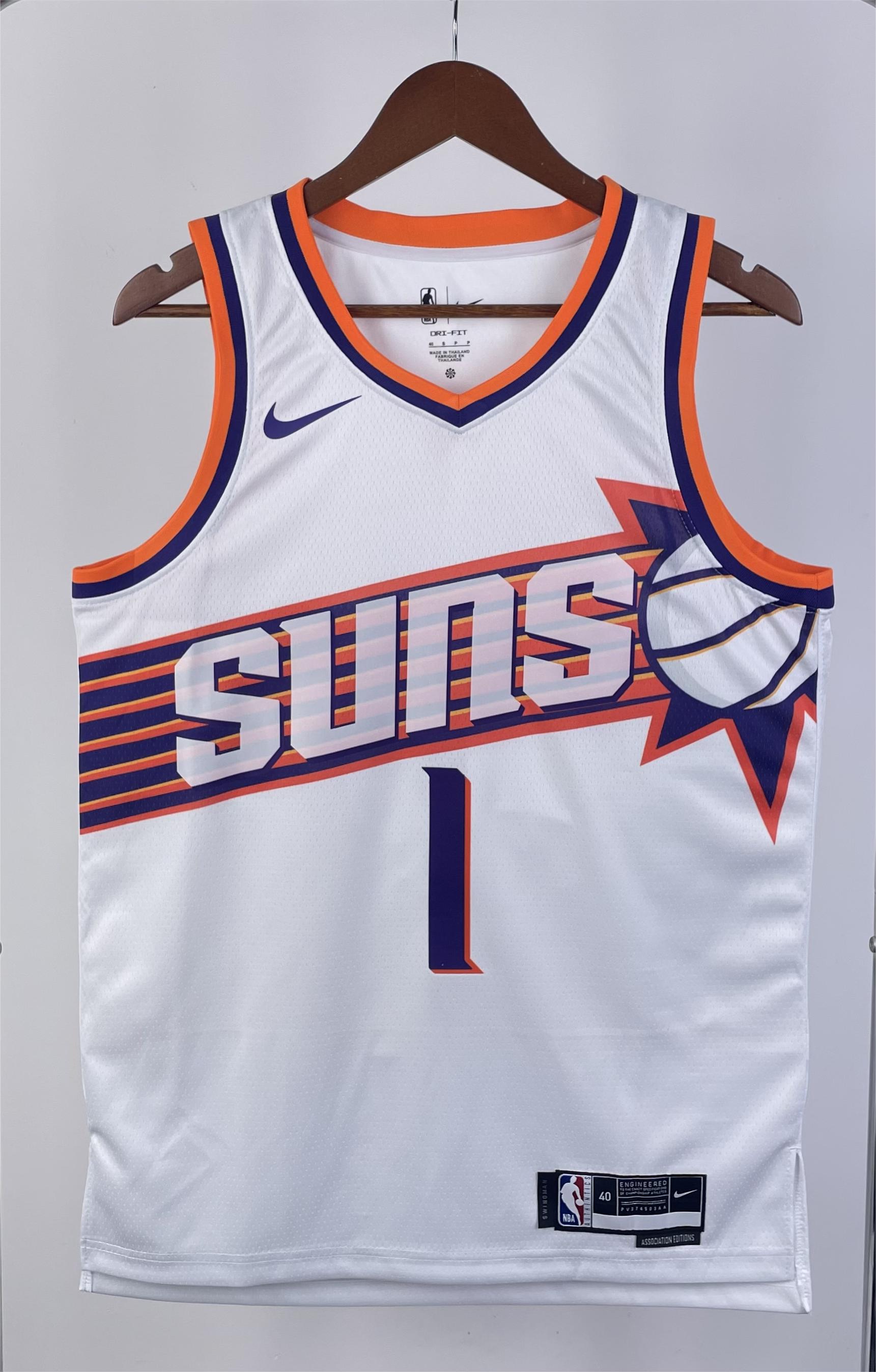NBA Men 2024 Phoenix Suns White #1 BOOKER Jersey High Quality Name and Number Print - leoleo123123