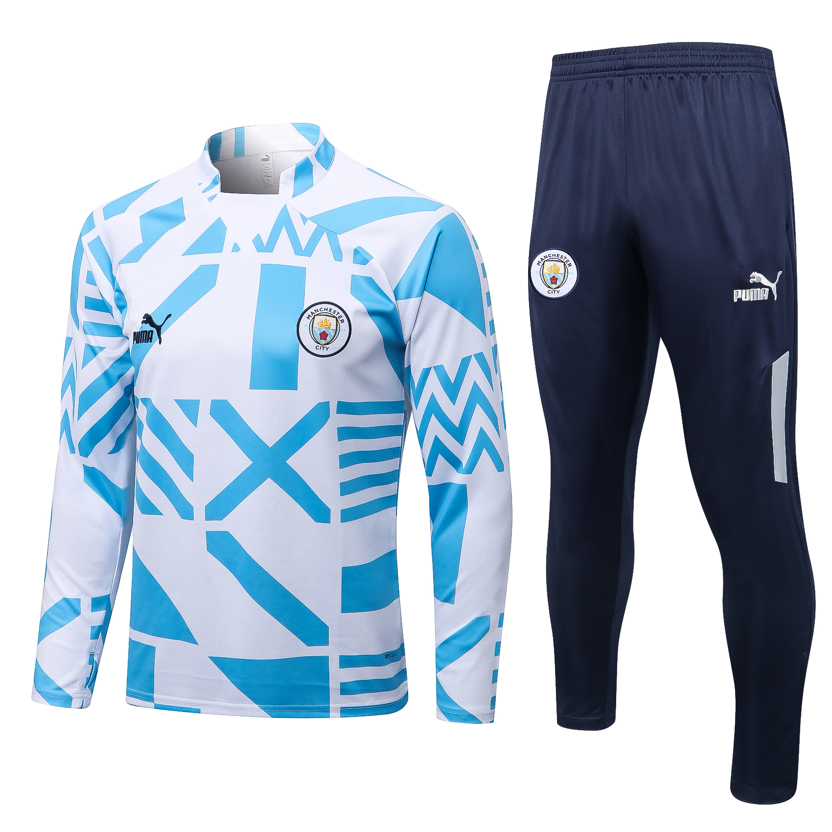 22/23 Man City White Sweater Tracksuit with Ink-jet Printing Thai Quality - leoleo123123