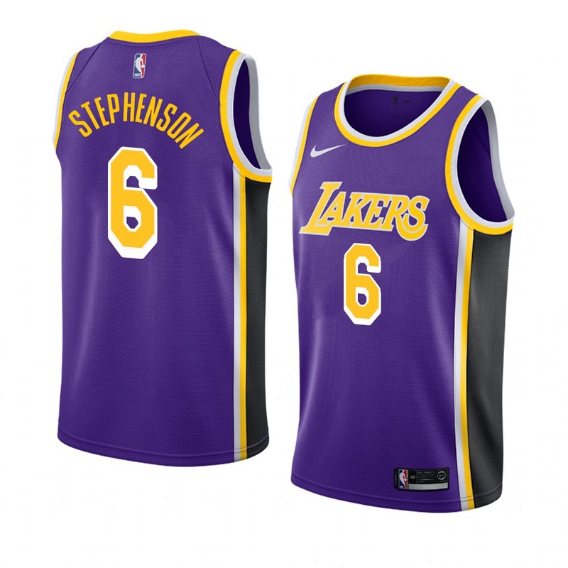 NBA Men Los Angeles Lakers Retro Purple #6 STEPHENSON Round Neck Jersey High Quality Name and Number Print - leoleo123123