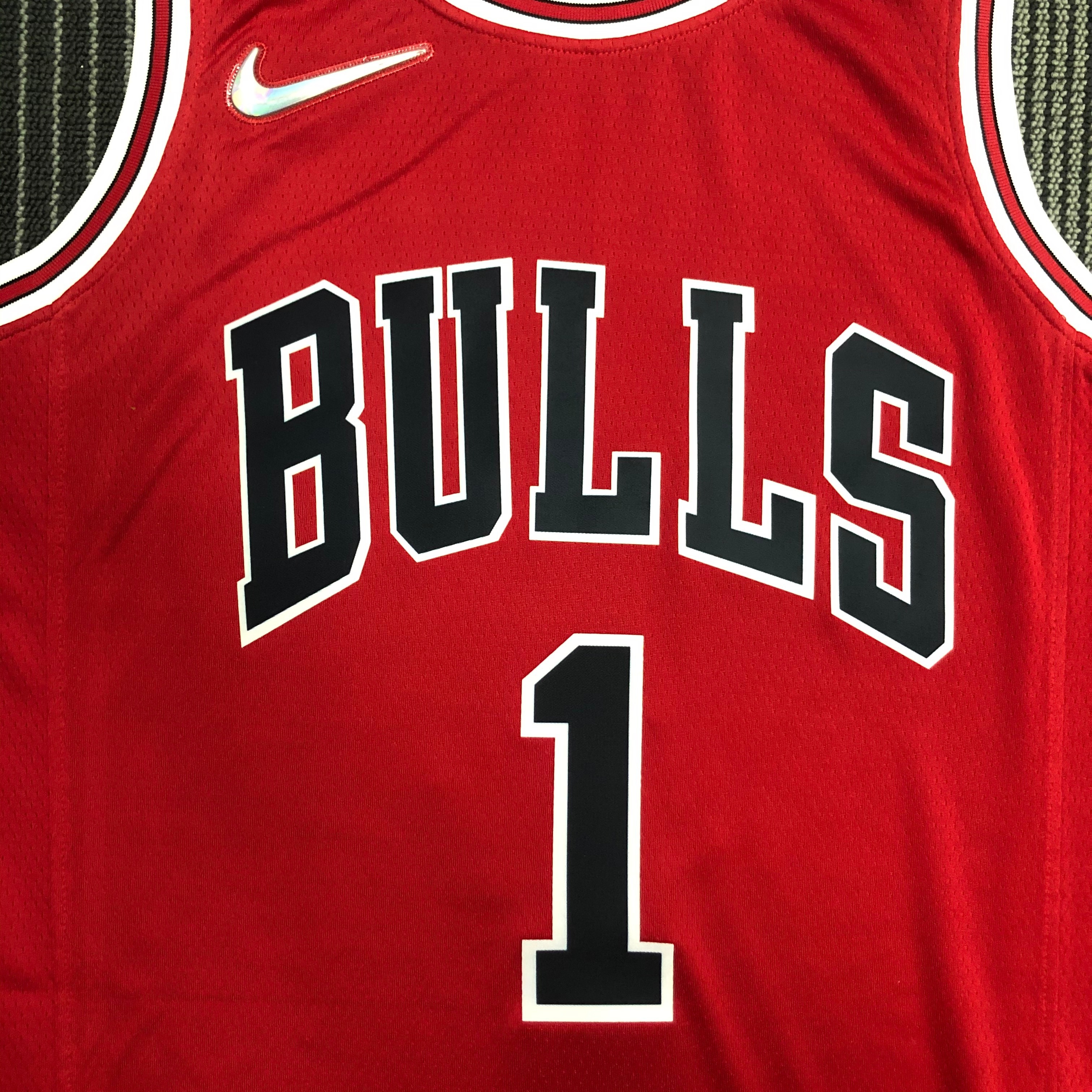 NBA Men 75th Anniversary Chicago Bulls Red #1 ROSE Jersey High Quality Name and Number Print - leoleo123123