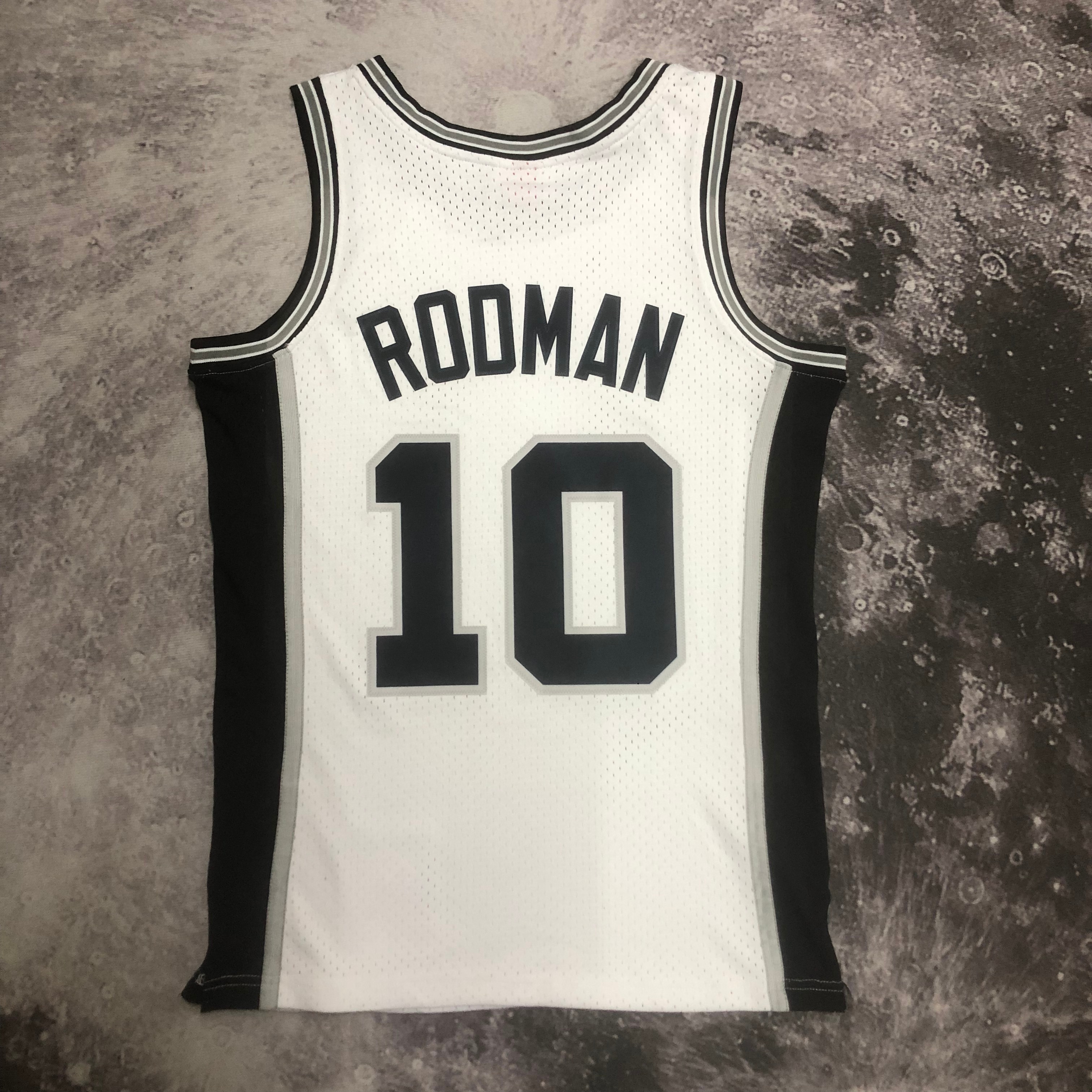 NBA Men 93-94 San Antonio Spurs White #10 RODMAN Classics Swingman Jersey - leoleo123123