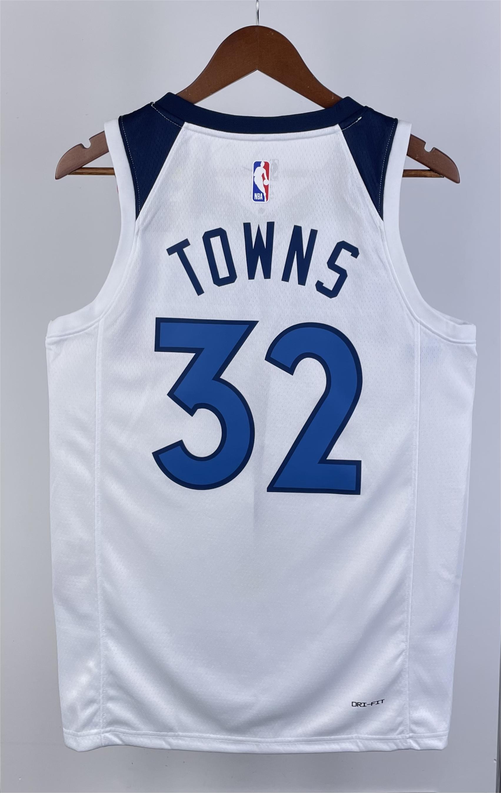 NBA Men 2023 Minnesota Timberwolves White #32 TOWNS Jersey High Quality Name and Number Print - leoleo123123