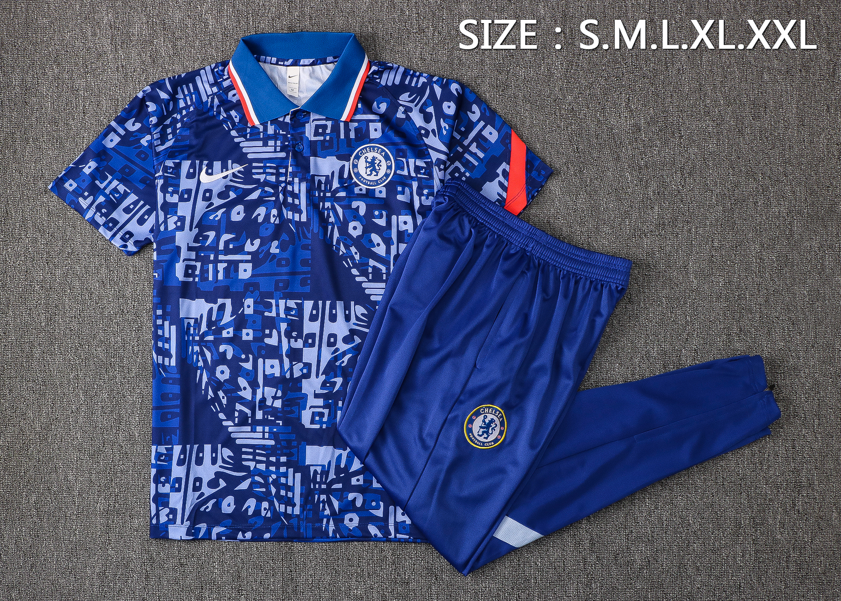 21-22 Chelsea Blue Polo Training Tracksuit Thai Quality - leoleo123123