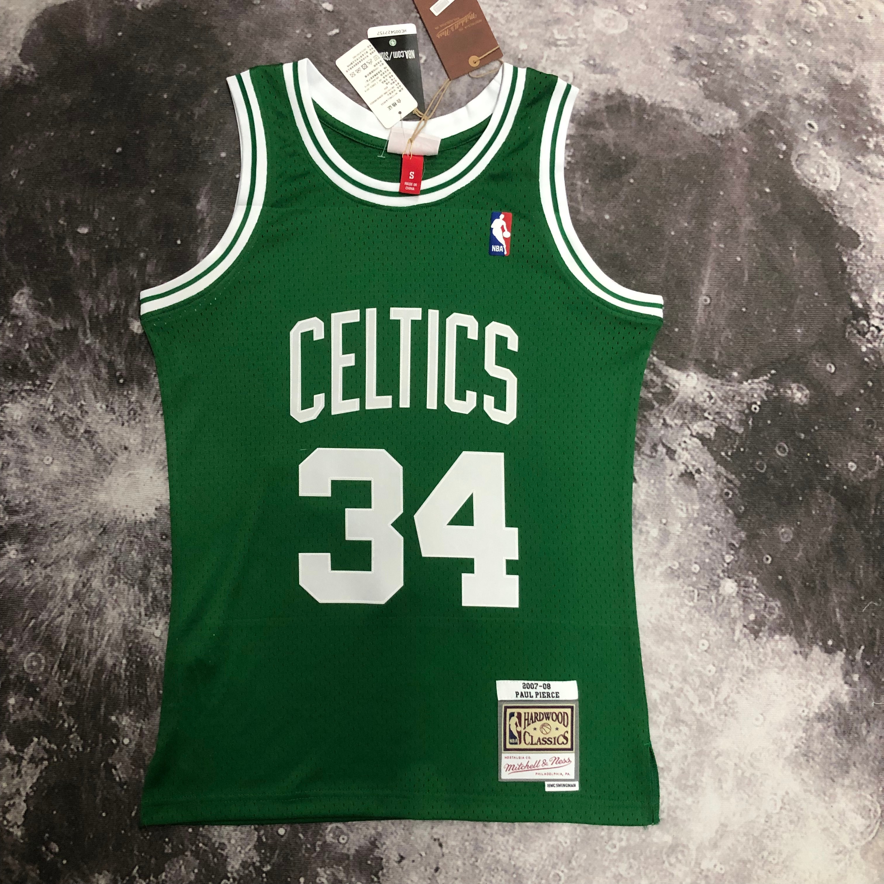 NBA Men Season 07-08 Boston Celtics Retro Green #34 PIERCE Jersey High Quality Name and Number Print - leoleo123123