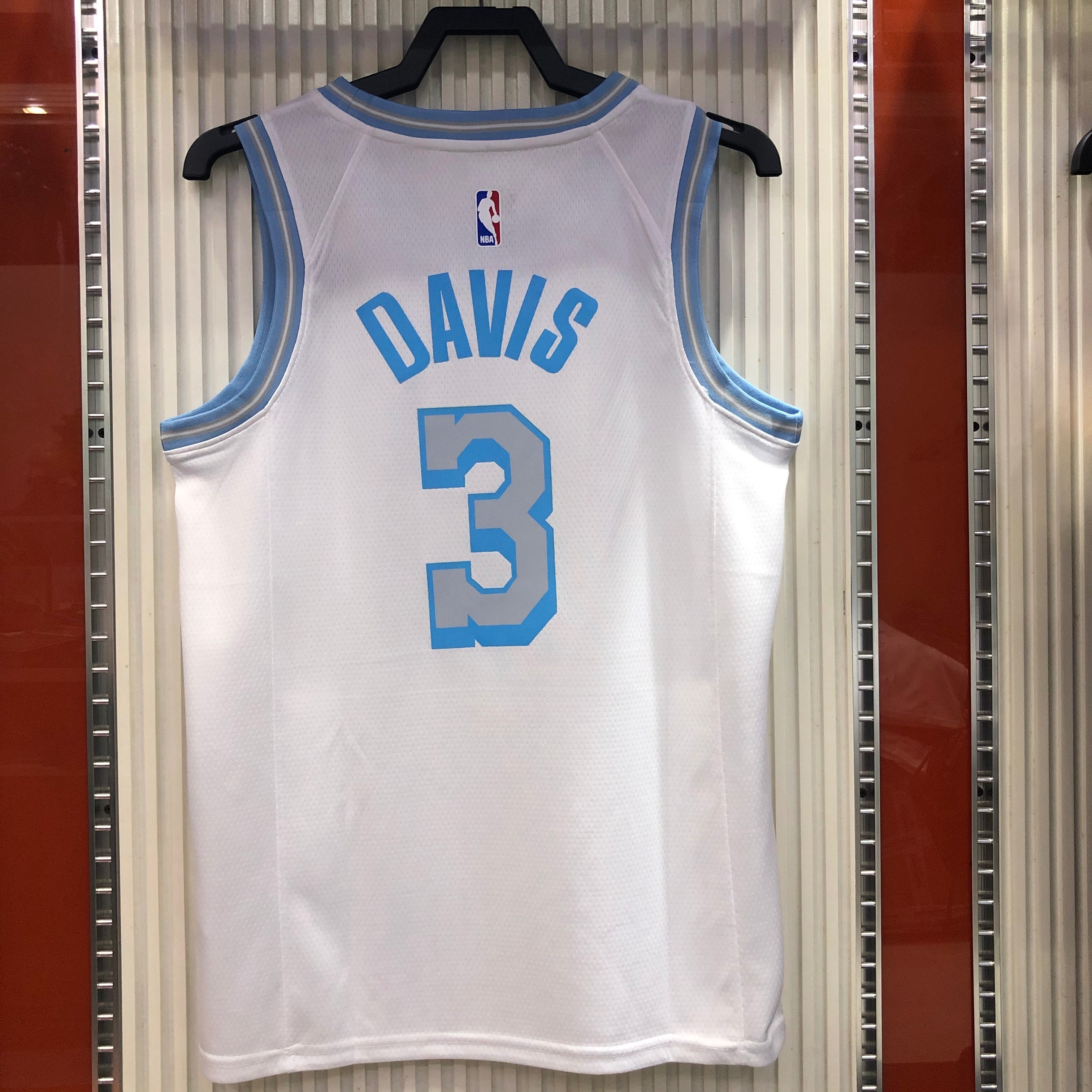 NBA Men Season 2021 Los Angeles Lakers White Round Neck #3 DAVIS Jersey High Quality Name and Number Print - leoleo123123