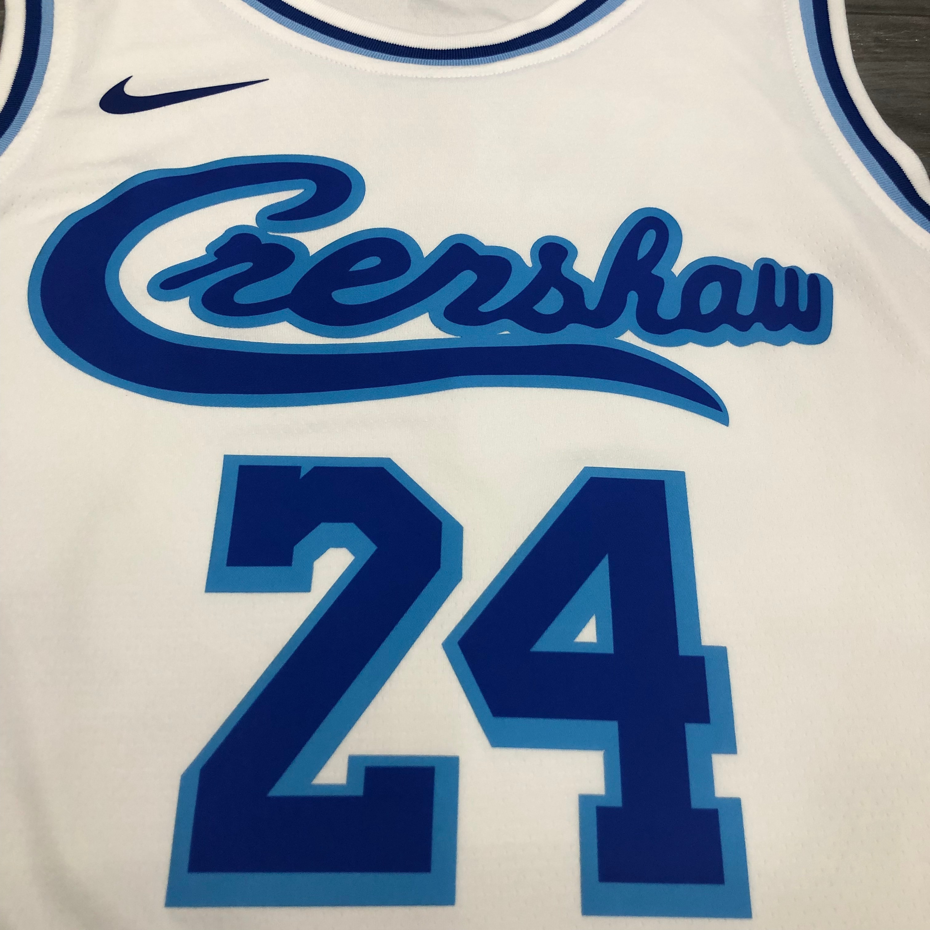 NBA Men Los Angeles Lakers Retro in Latin with Crenshaw #24 BRYANT white Round Neck Jersey High Quality Name and Number Print - leoleo123123