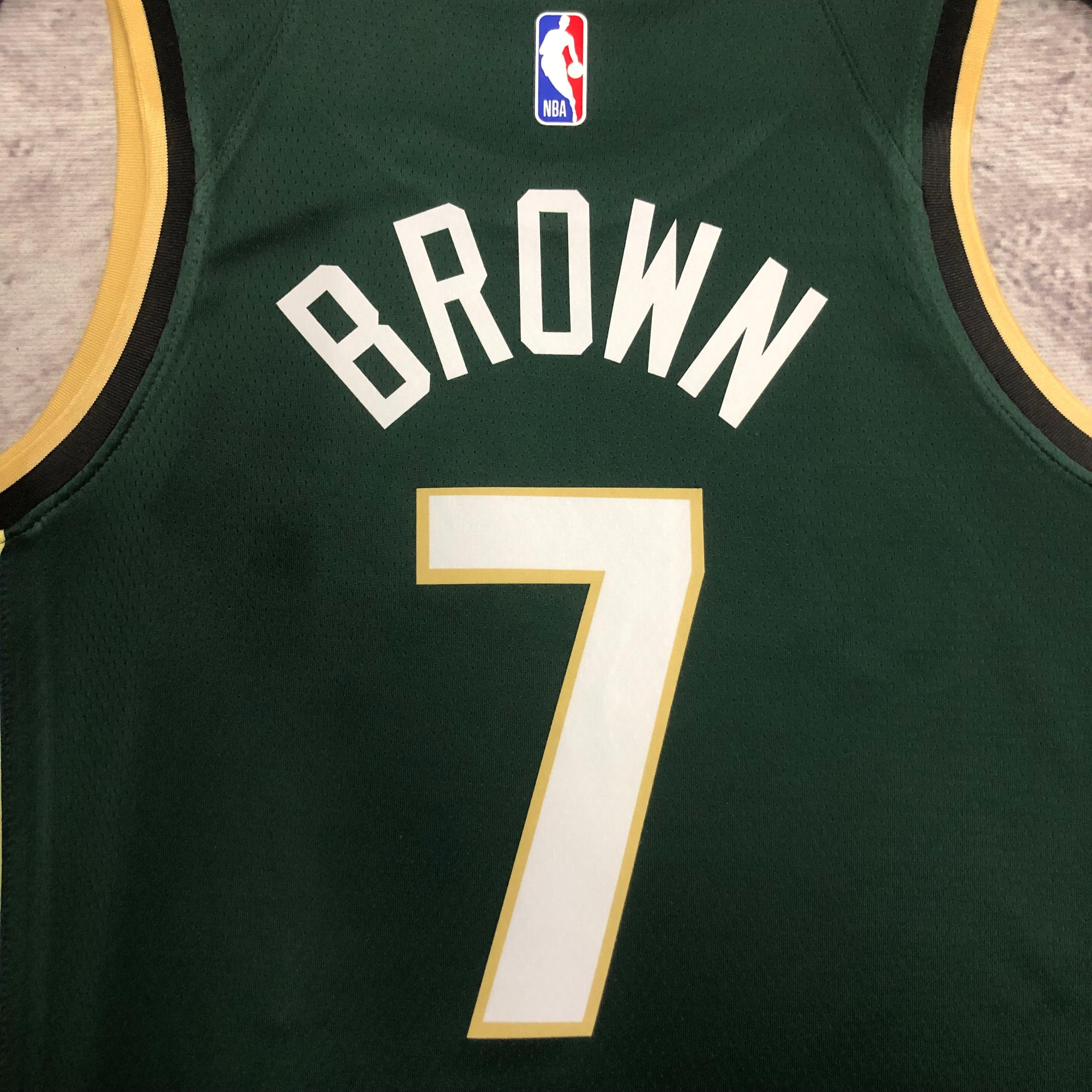 NBA Men Season 2023 Boston Celtics Dark Green City Version #7 BROWN Jersey High Quality Name and Number Print - leoleo123123