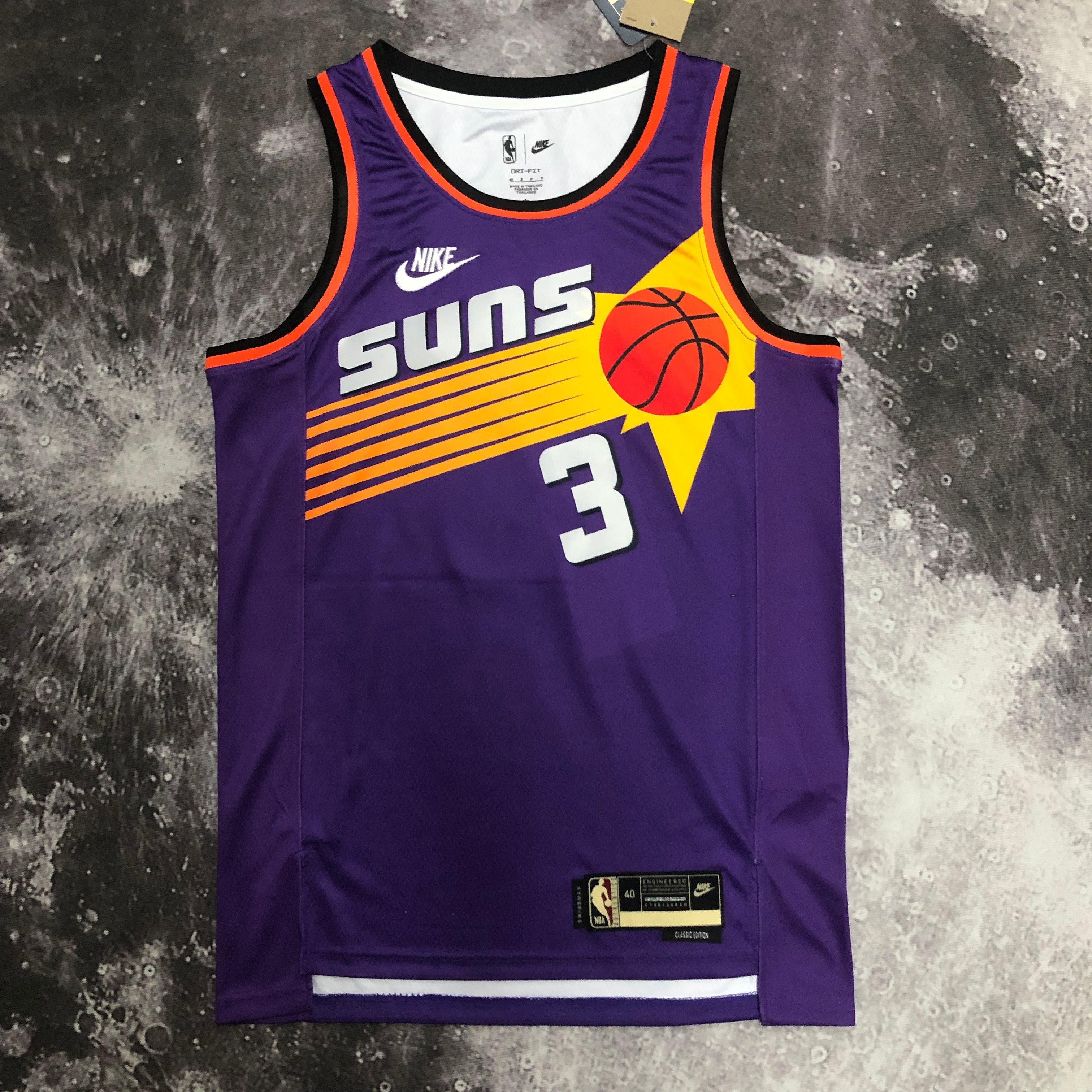 NBA Men Season 2023 Phoenix Suns Purple Retro #3 PAUL Jersey High Quality Name and Number Print - leoleo123123