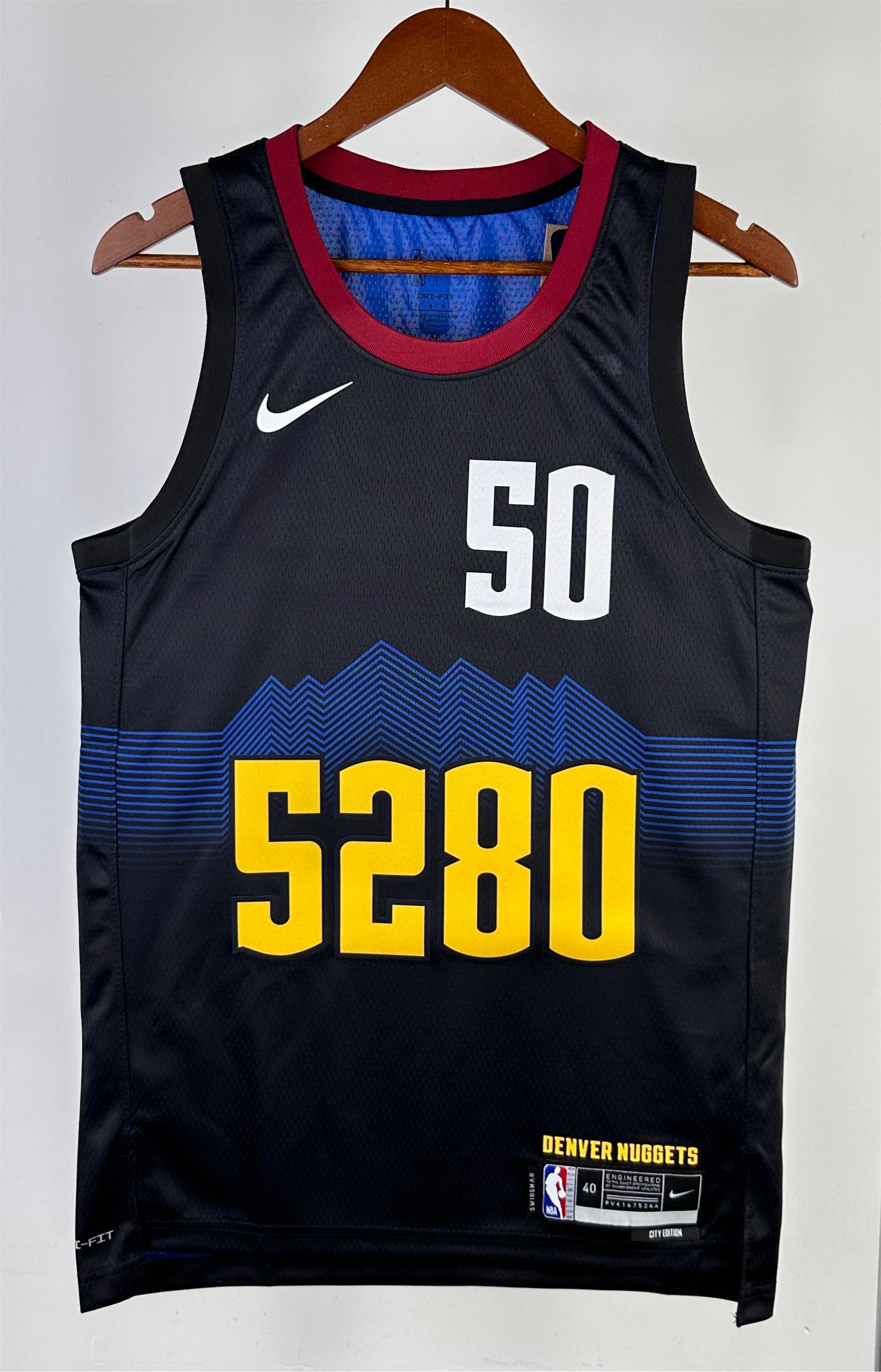 NBA Men Season 2024 Denver Nuggets Black City Edition #50 GORDON Jersey High Quality Name and Number Print - leoleo123123